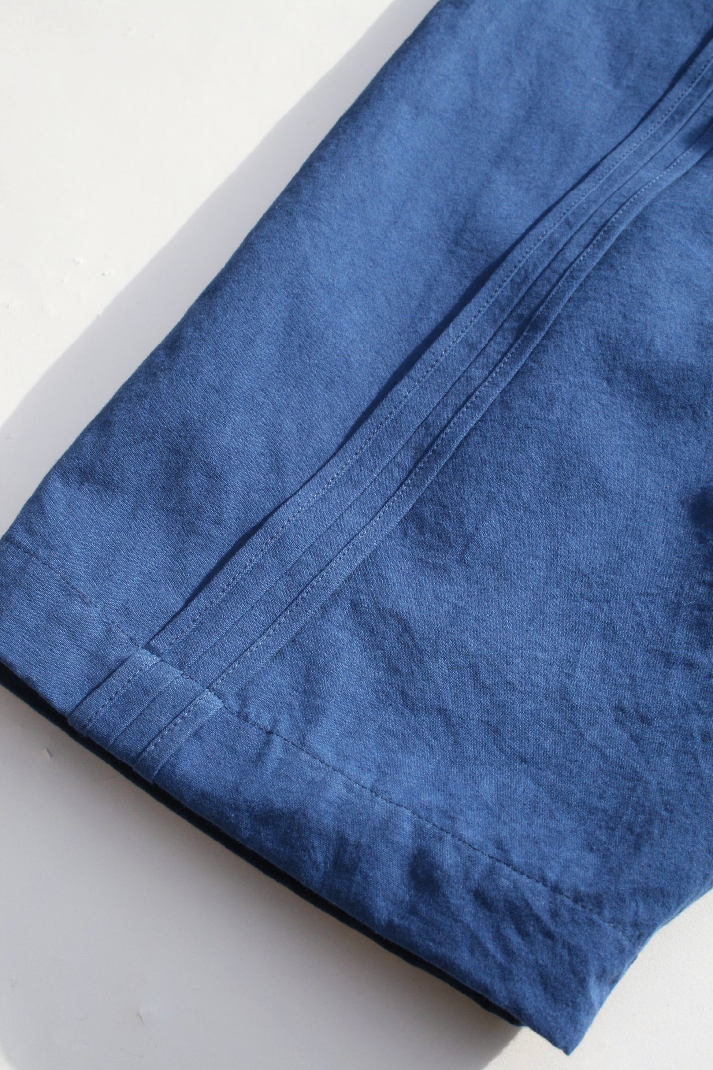 VOAAOV COTTON DYED WASHER HALF PANTS - BLUE