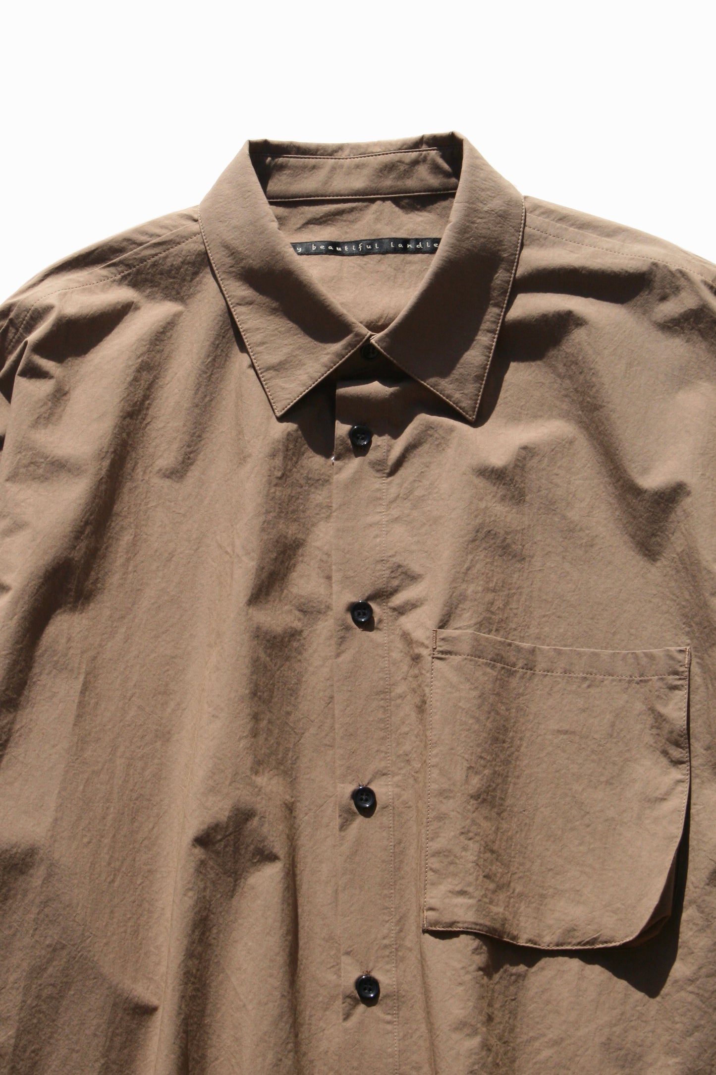 MY BEAUTIFUL LANDLET TYPEWRITER OHMI TUMBLER SHIRT - BROWN