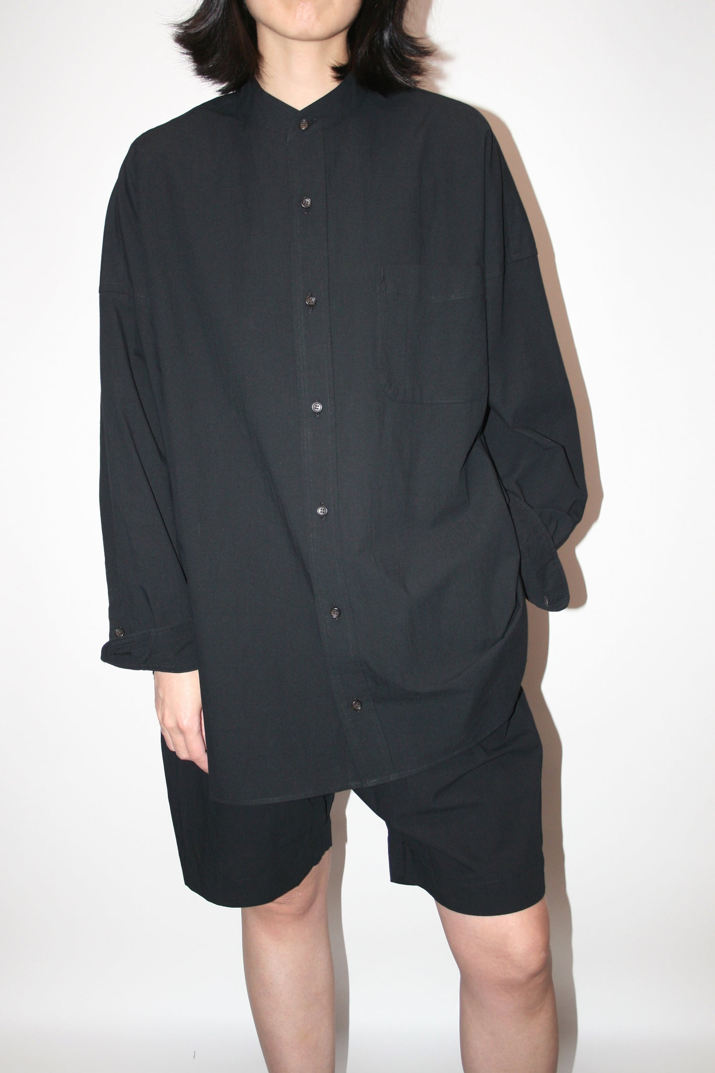 BASISBROEK RONSE L/S SHIRT - BLACK