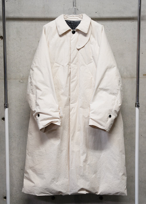 MY BEAUTIFUL LANDLET ANTIQUE FINISH COTTON KAWADA DOWN LONG COAT - KINARI