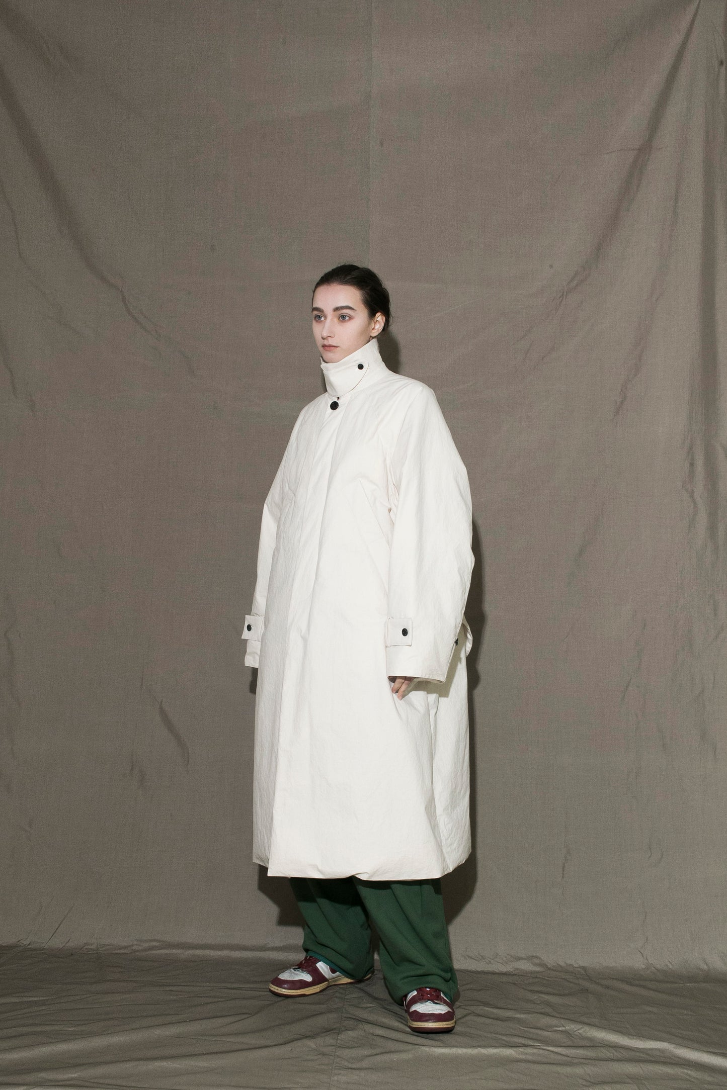 MY BEAUTIFUL LANDLET ANTIQUE FINISH COTTON KAWADA DOWN LONG COAT - KINARI