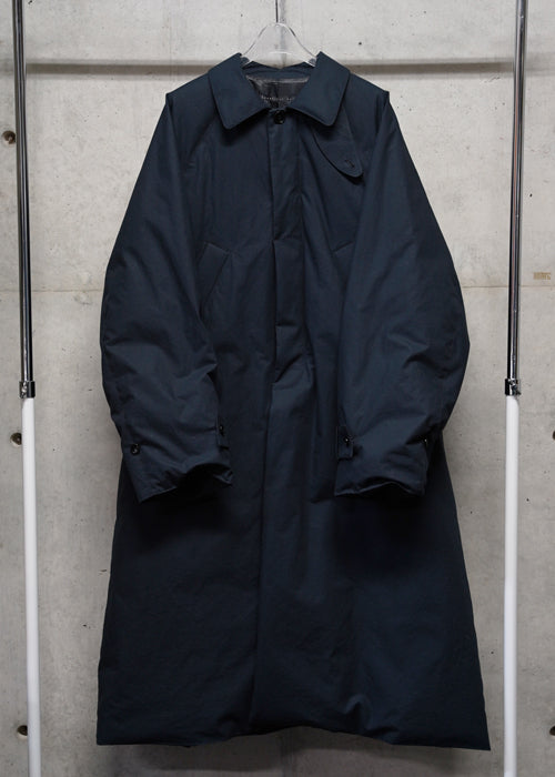 MY BEAUTIFUL LANDLET ANTIQUE FINISH COTTON KAWADA DOWN LONG COAT - NAVY