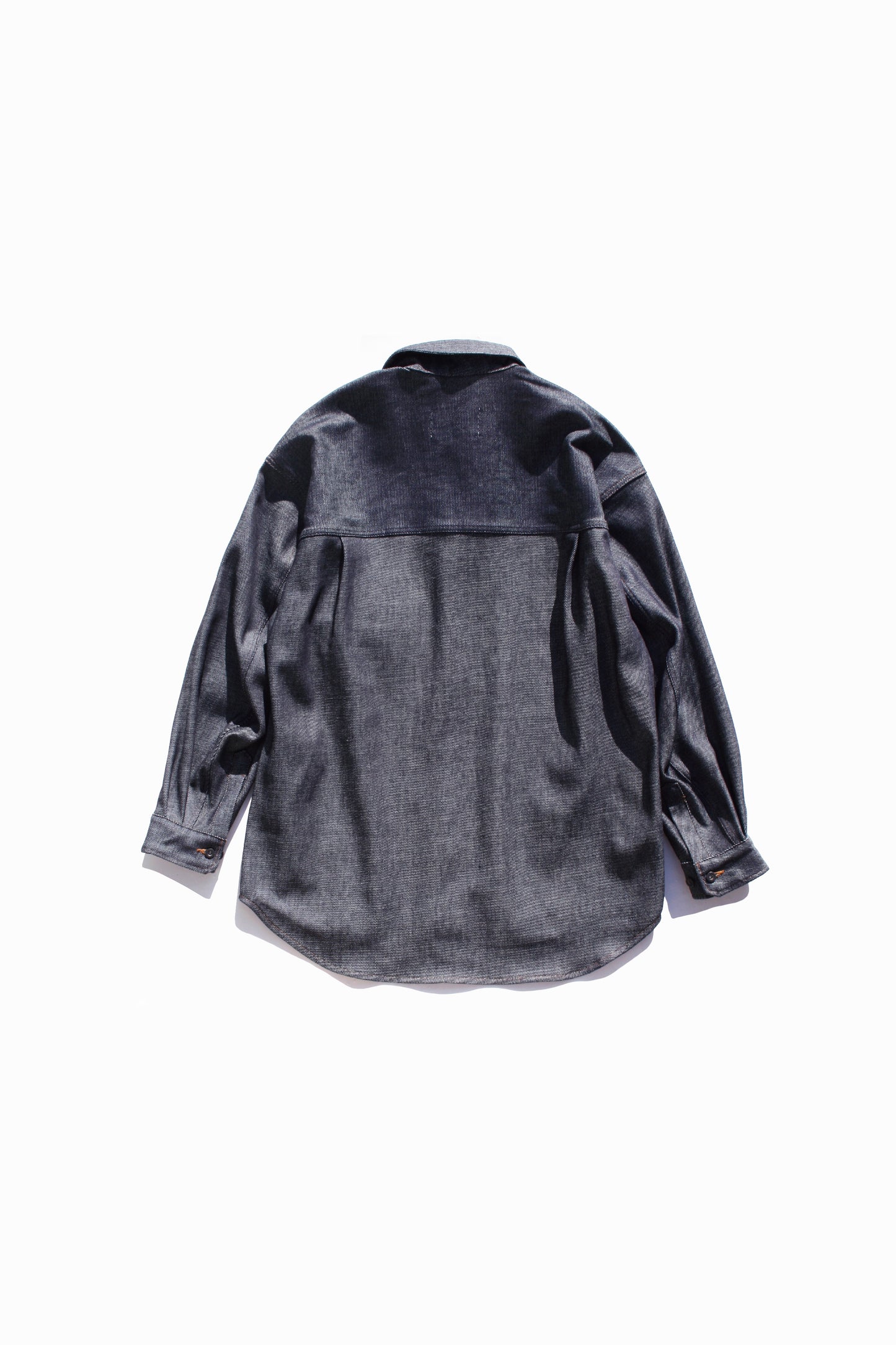 VOAAOV LOOSE DENIM SHIRT - INDIGO