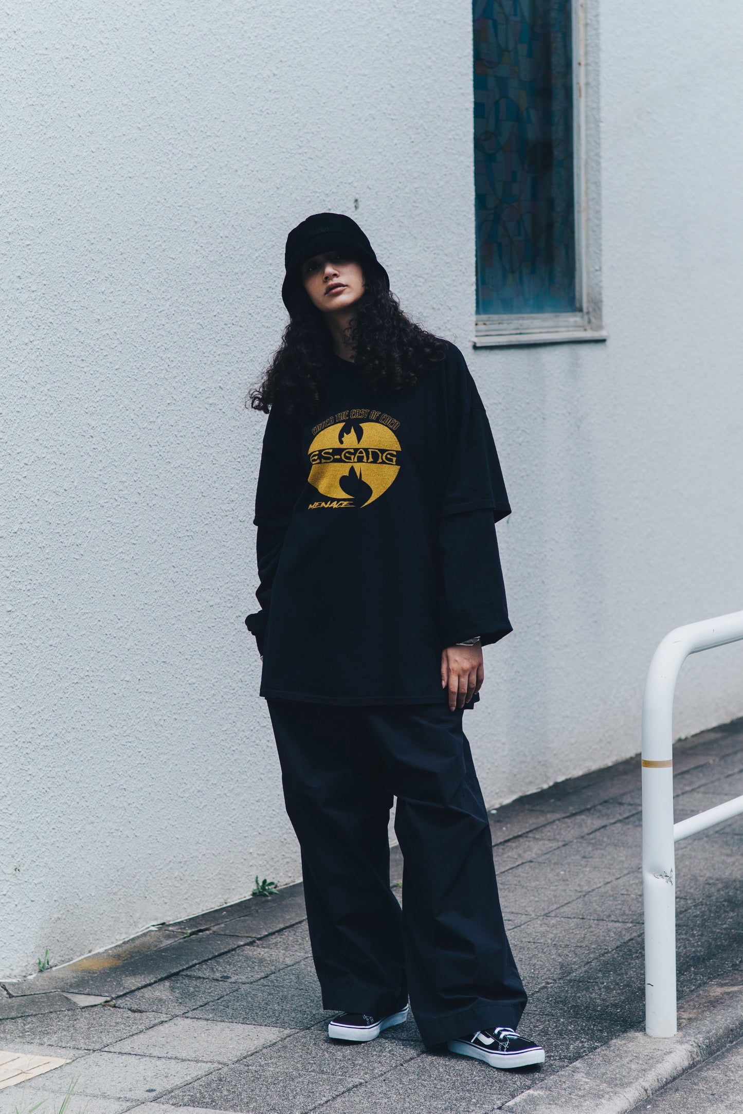 ESSAY LAYERED OVERSIZE LONG T-SHIRT - ES GANG MENACE
