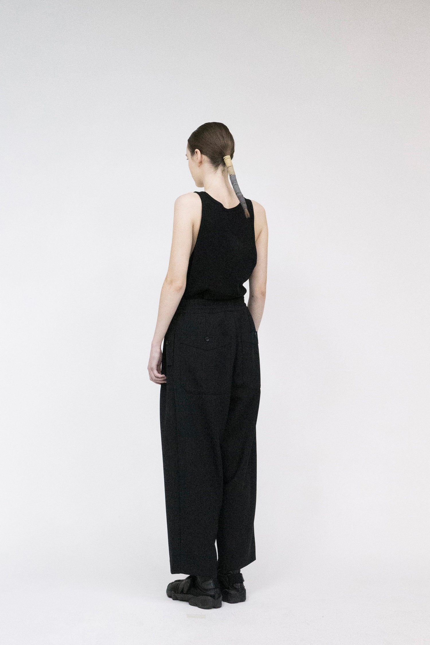 21AW, VOPT-G43, VOAAOV VINTAGE WOOL EASY PANTS, BLACK, VOAAOV通販, ヴォアーブ, Tokyo, Made in Japan, TOYASIDO.