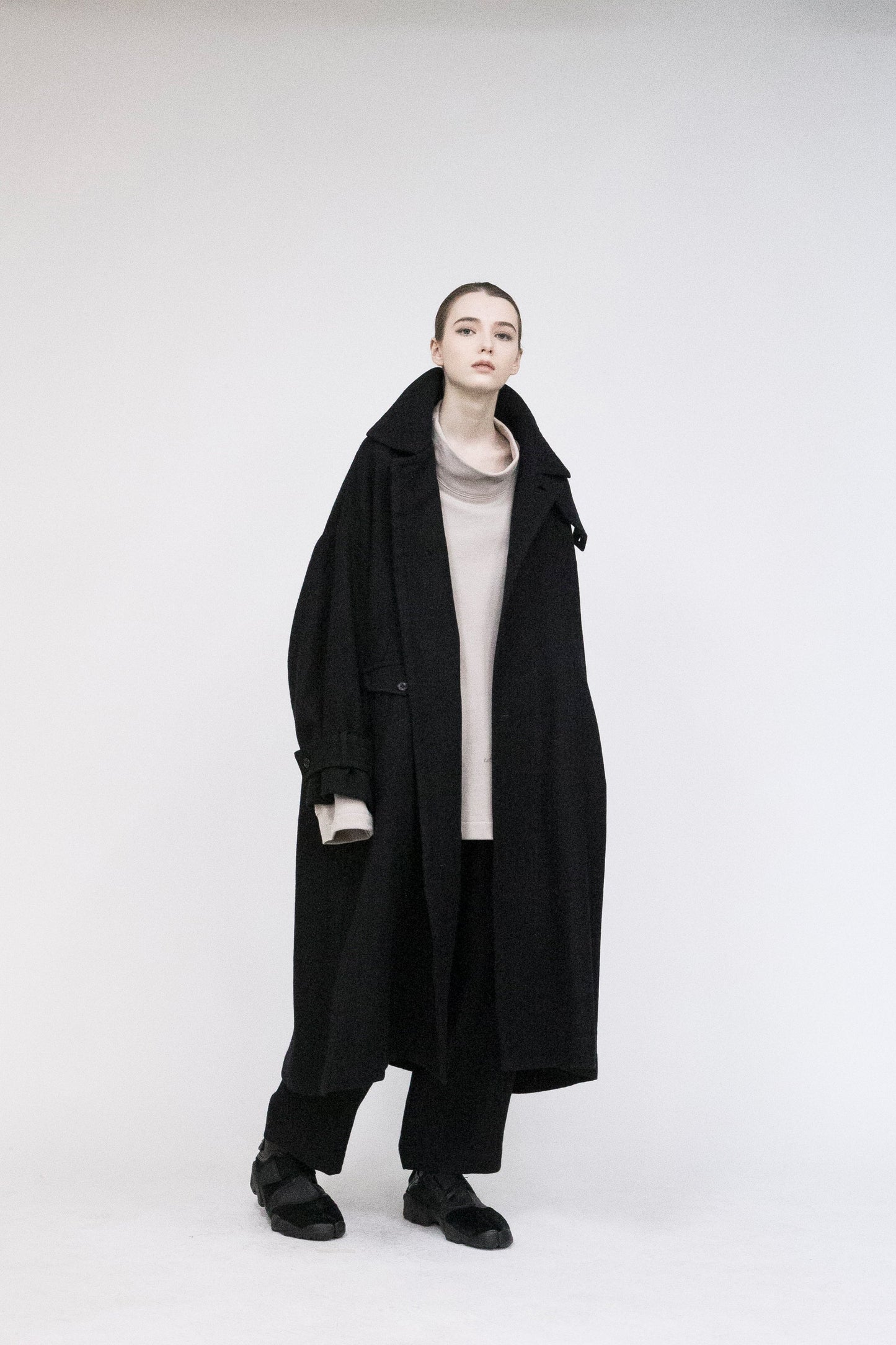 21AW, VOCO-G62, VOAAOV SOFT WOOL TWILL LONG COAT, BLACK, VOAAOV (ヴォアーブ) を取扱う正規通販ストアTOYASIDO。