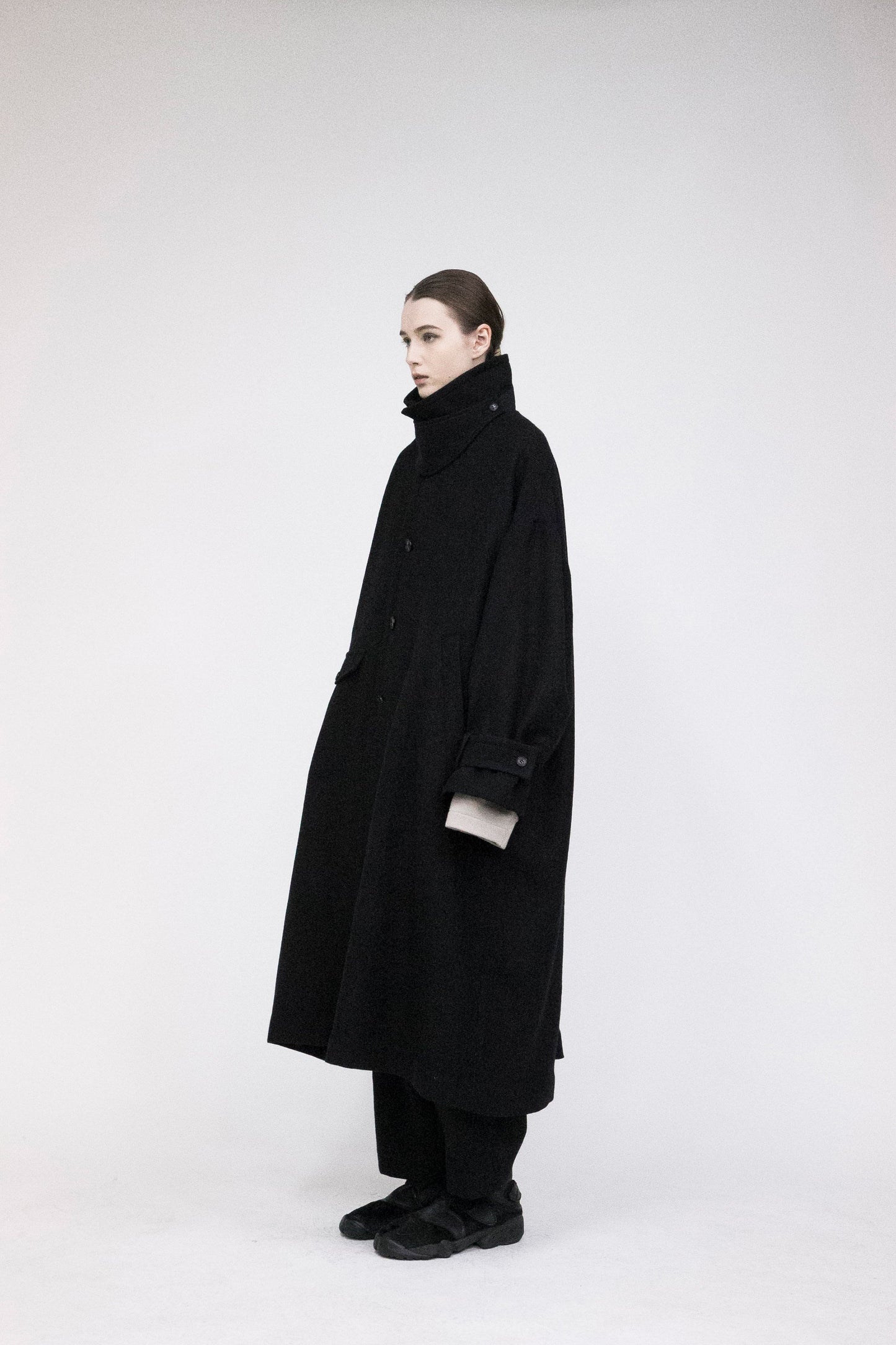 21AW, VOCO-G62, VOAAOV SOFT WOOL TWILL LONG COAT, BLACK, VOAAOV (ヴォアーブ) を取扱う正規通販ストアTOYASIDO。