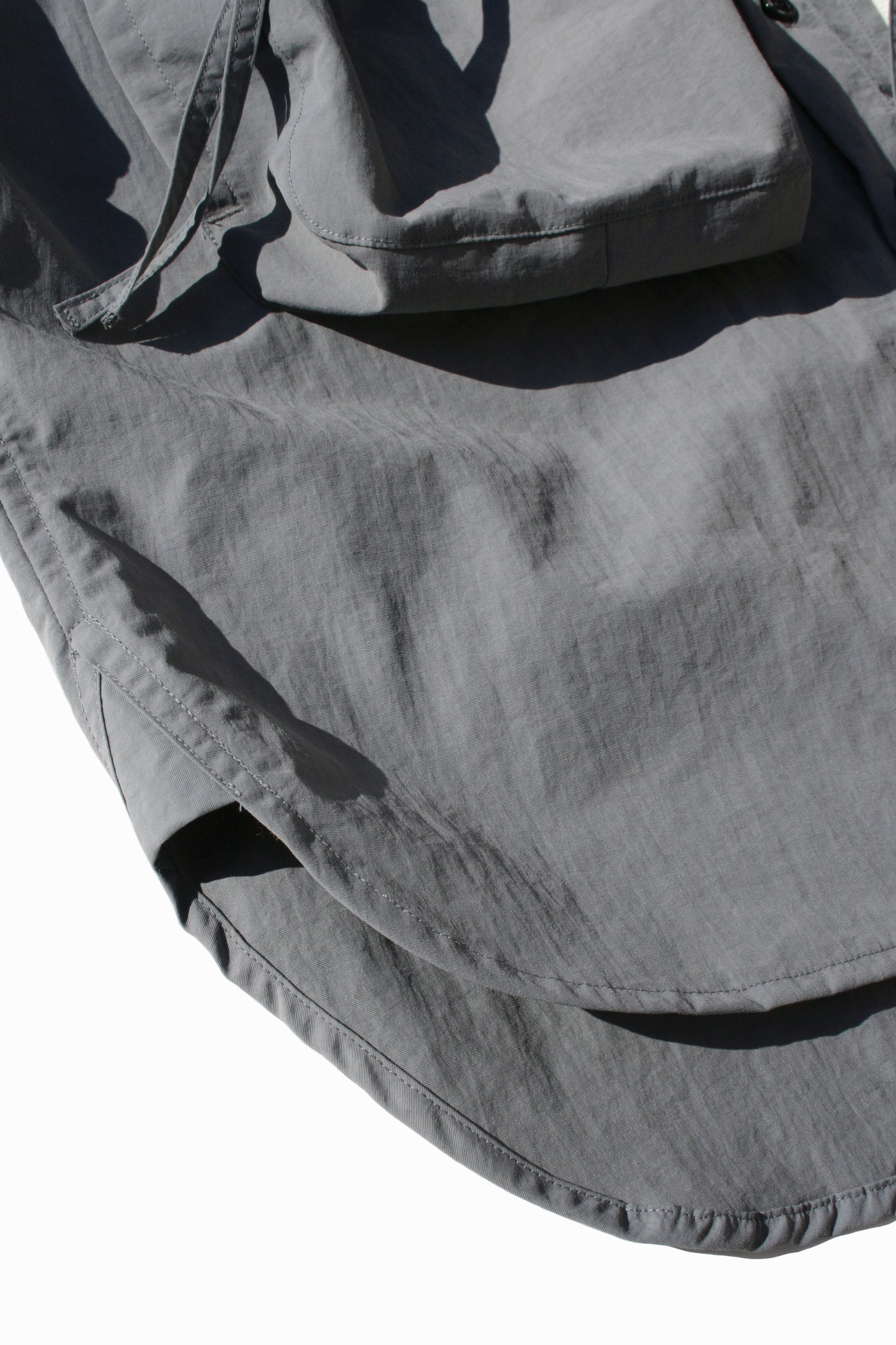 MY BEAUTIFUL LANDLET NYLON DYED TAFFETA BIG POCKET SHIRT - GRAY