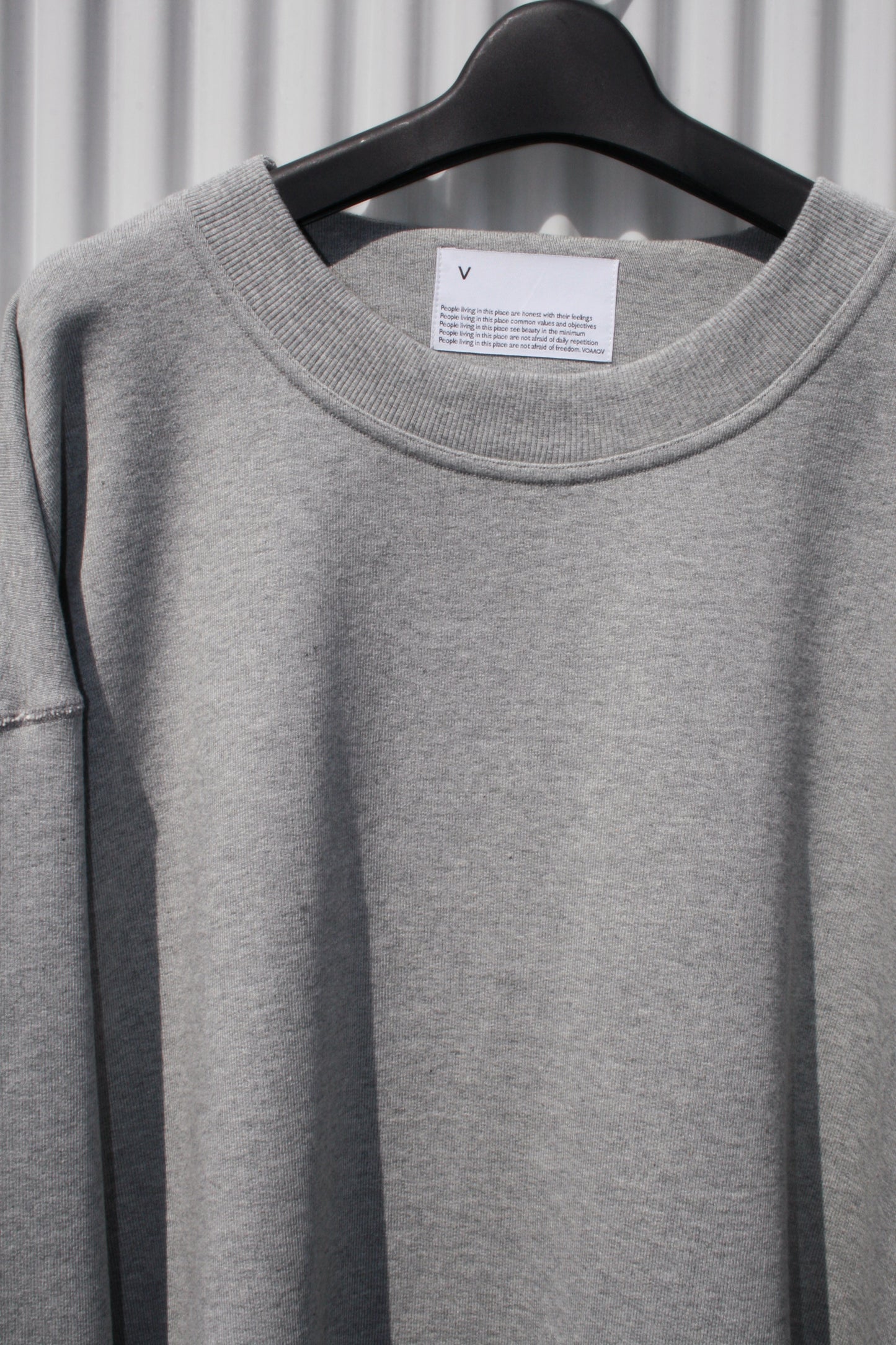 VOAAOV PILE KNITTING SWEAT SHIRT - GREY