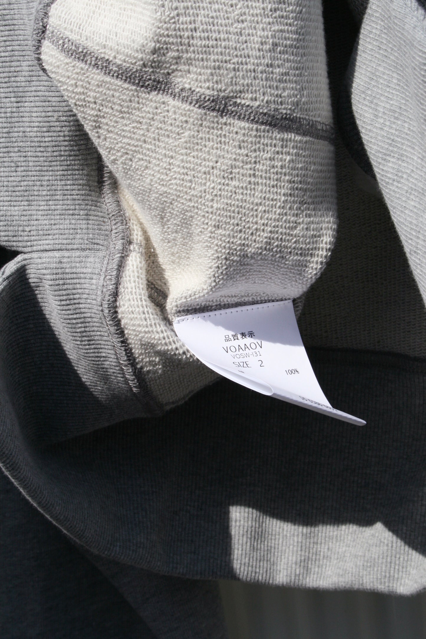 VOAAOV PILE KNITTING SWEAT SHIRT - GREY