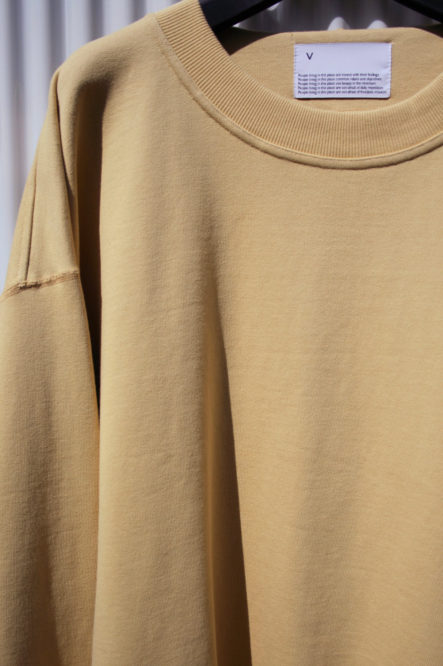 VOAAOV PILE KNITTING SWEAT SHIRT - YELLOW