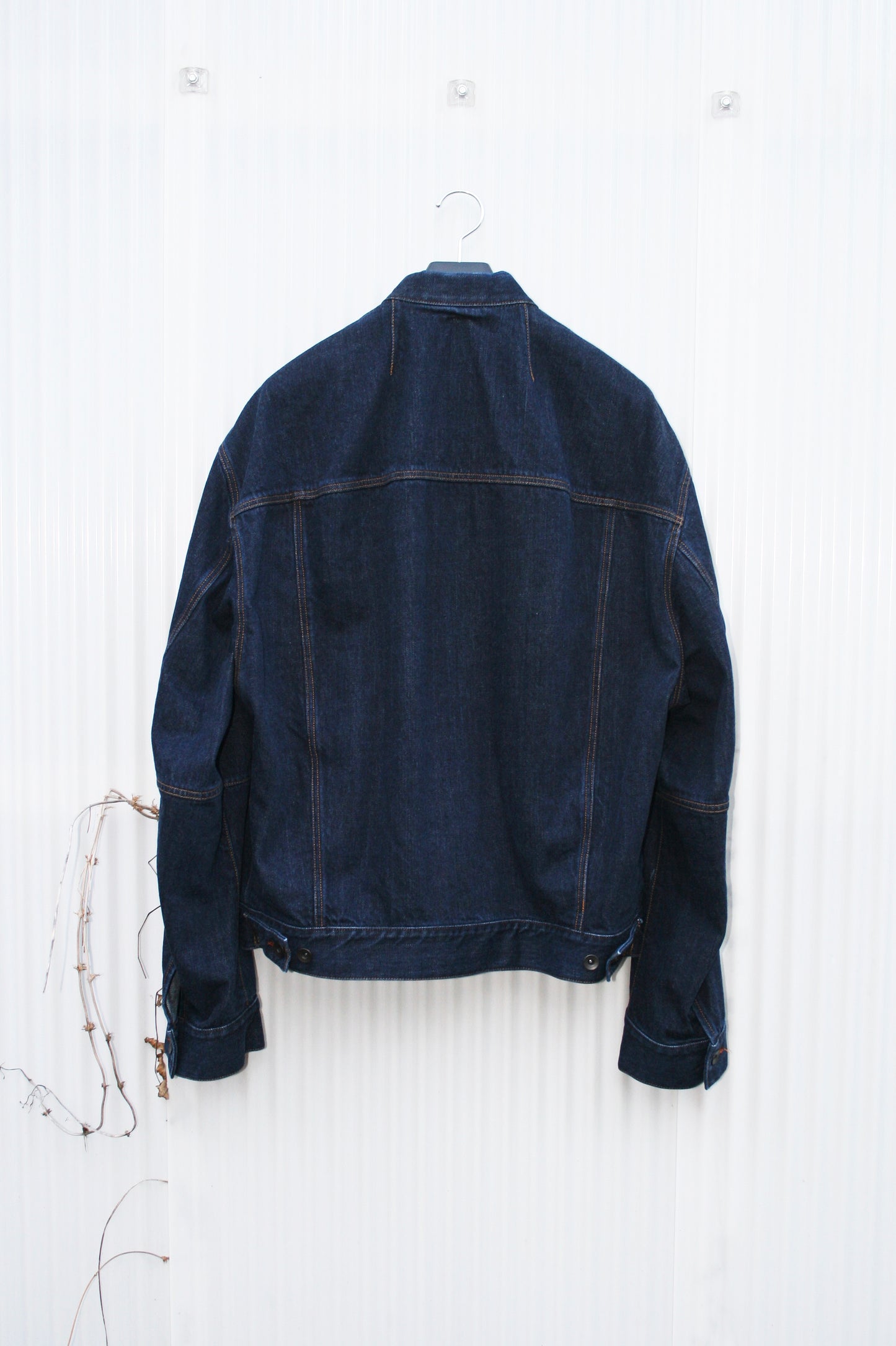 ESSAY FOLD COLLAR DENIM JACKET - INDIGO
