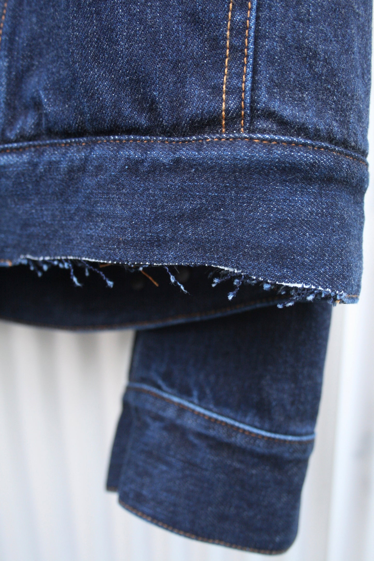 ESSAY FOLD COLLAR DENIM JACKET - INDIGO
