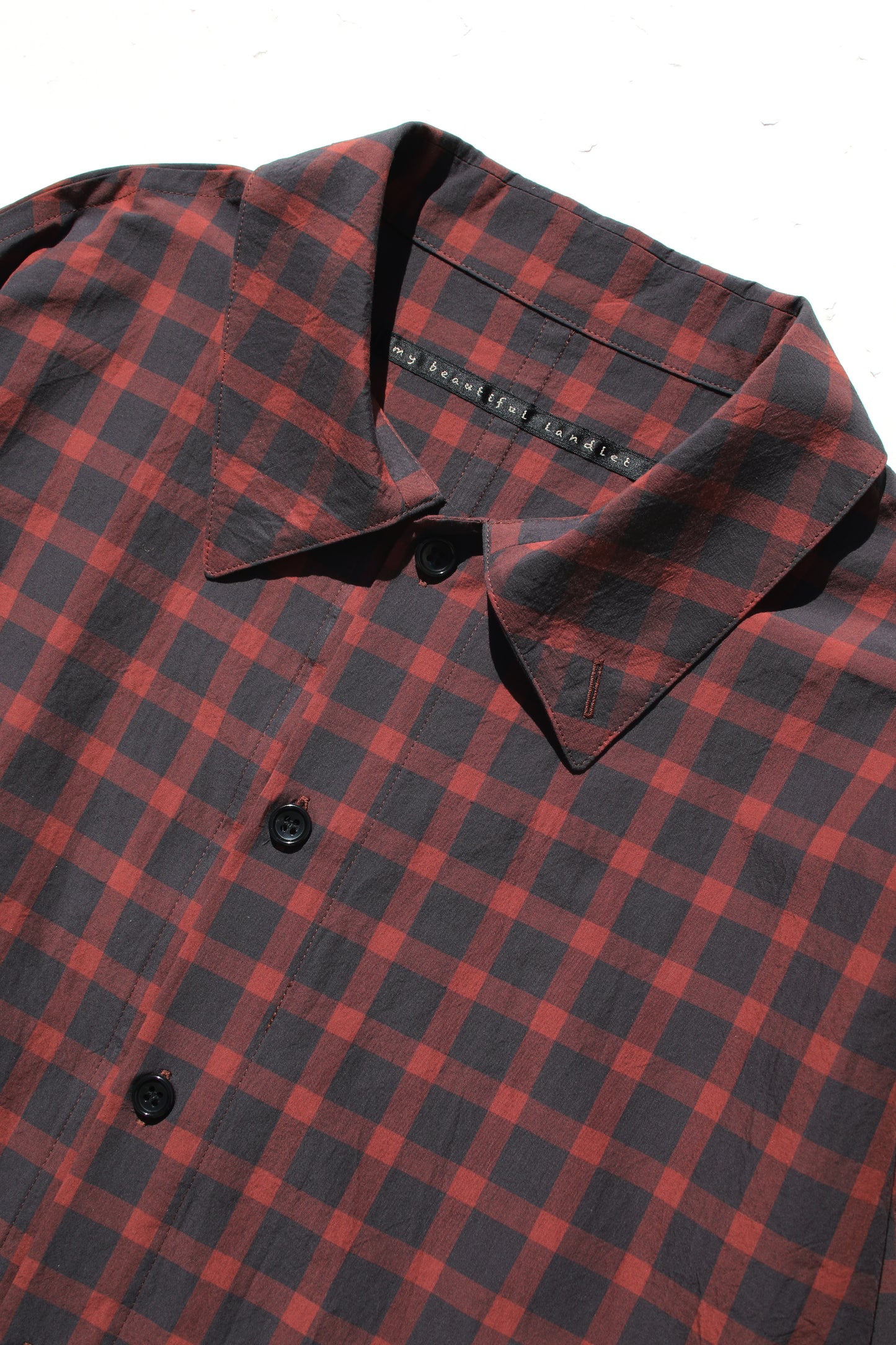 MY BEAUTIFUL LANDLET CHECK TYPEWRITER SHIRT COAT