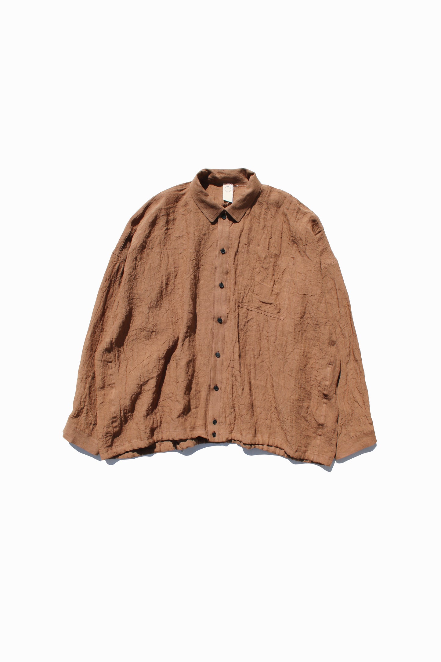 O PROJECT FLAX LAWN BOMBER SHIRT - KAKISHIBU DYED