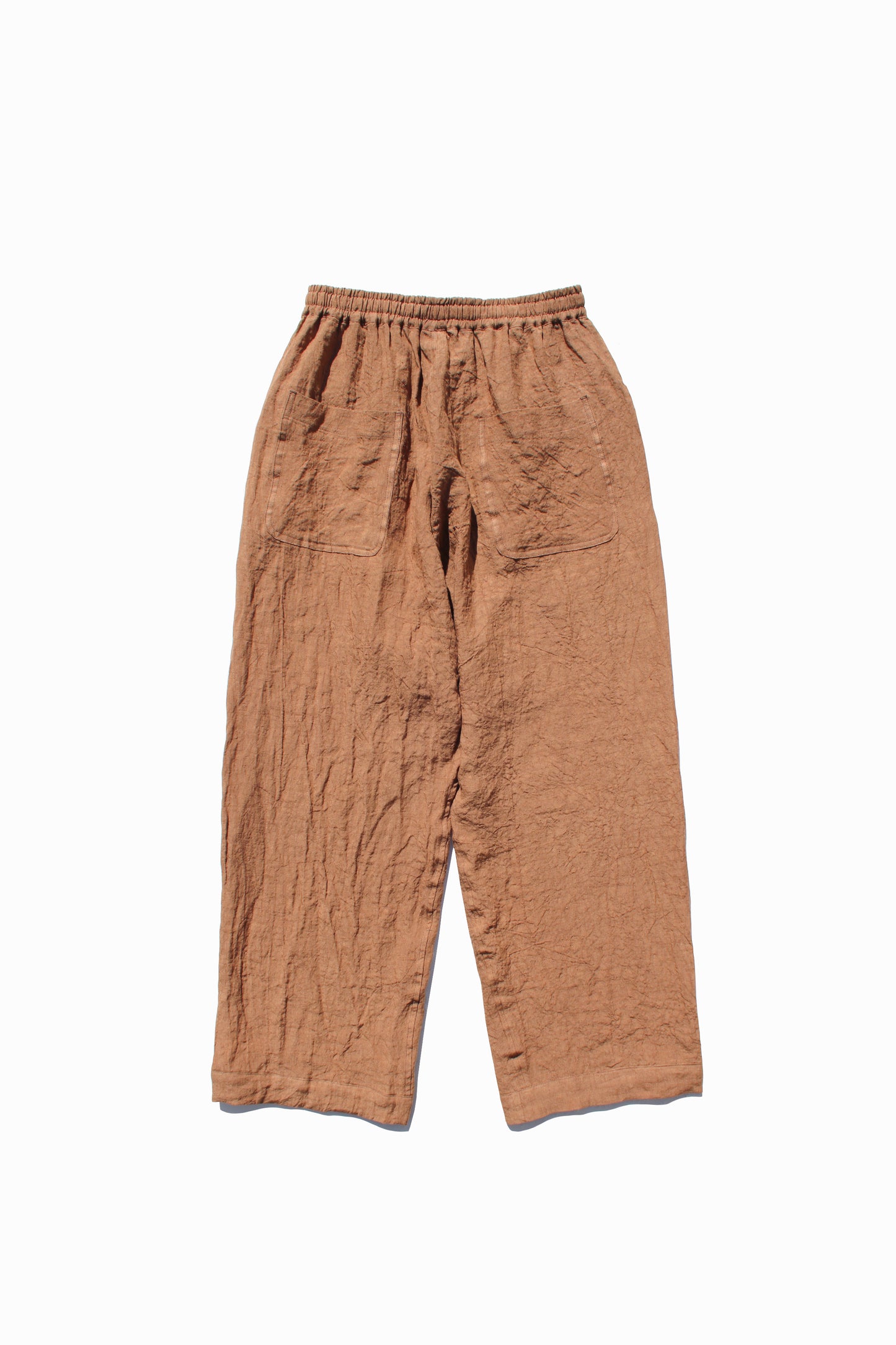 O PROJECT FLAX LAWN JOGGING TROUSERS - KAKISHIBU DYED