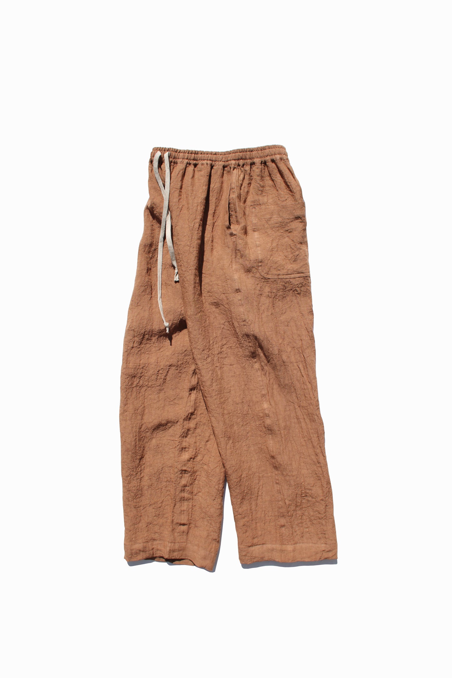 O PROJECT FLAX LAWN JOGGING TROUSERS - KAKISHIBU DYED
