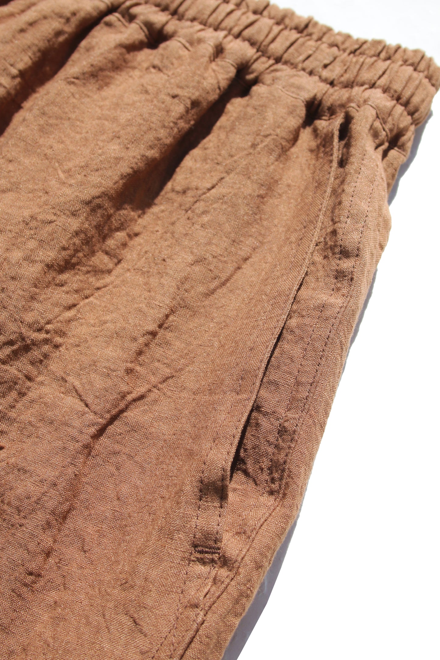 O PROJECT FLAX LAWN JOGGING TROUSERS - KAKISHIBU DYED