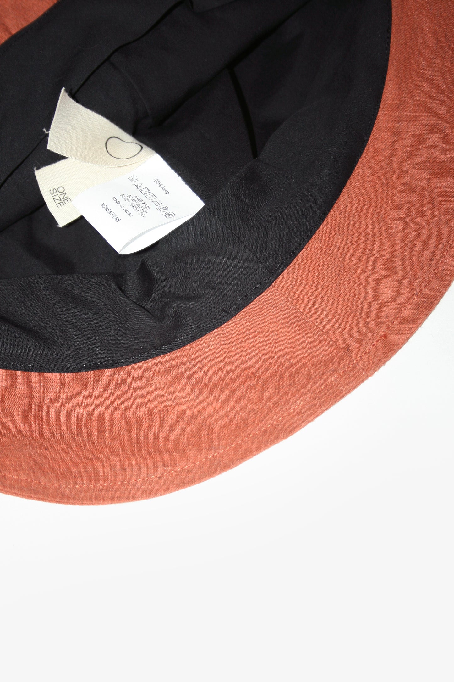 O PROJECT HEMP MELE CLOTH FISHER HAT - NATURAL / RED BRICK