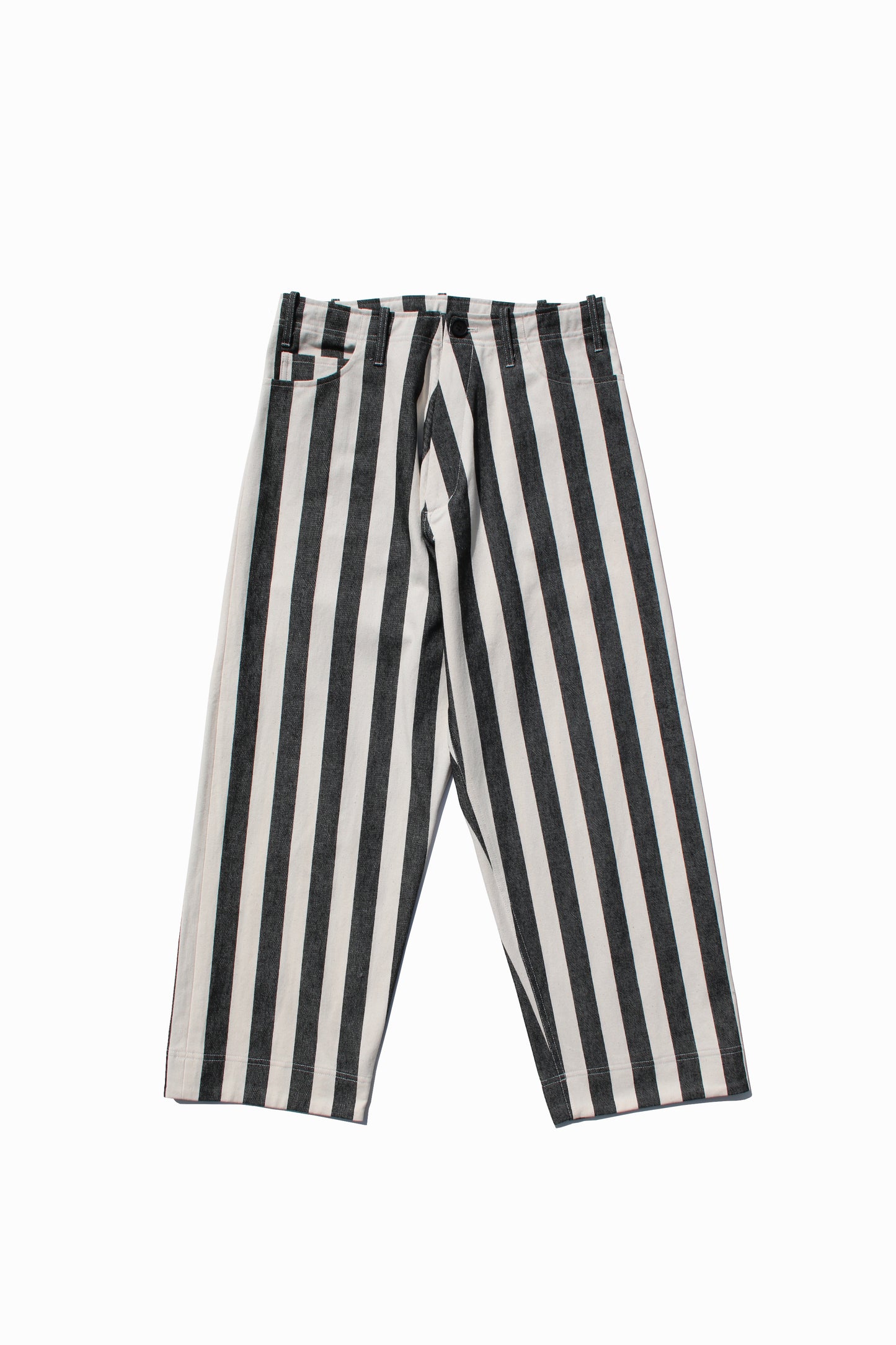O PROJECT BOLD STRIPED DENIM TROUSERS - KINARI×BLACK