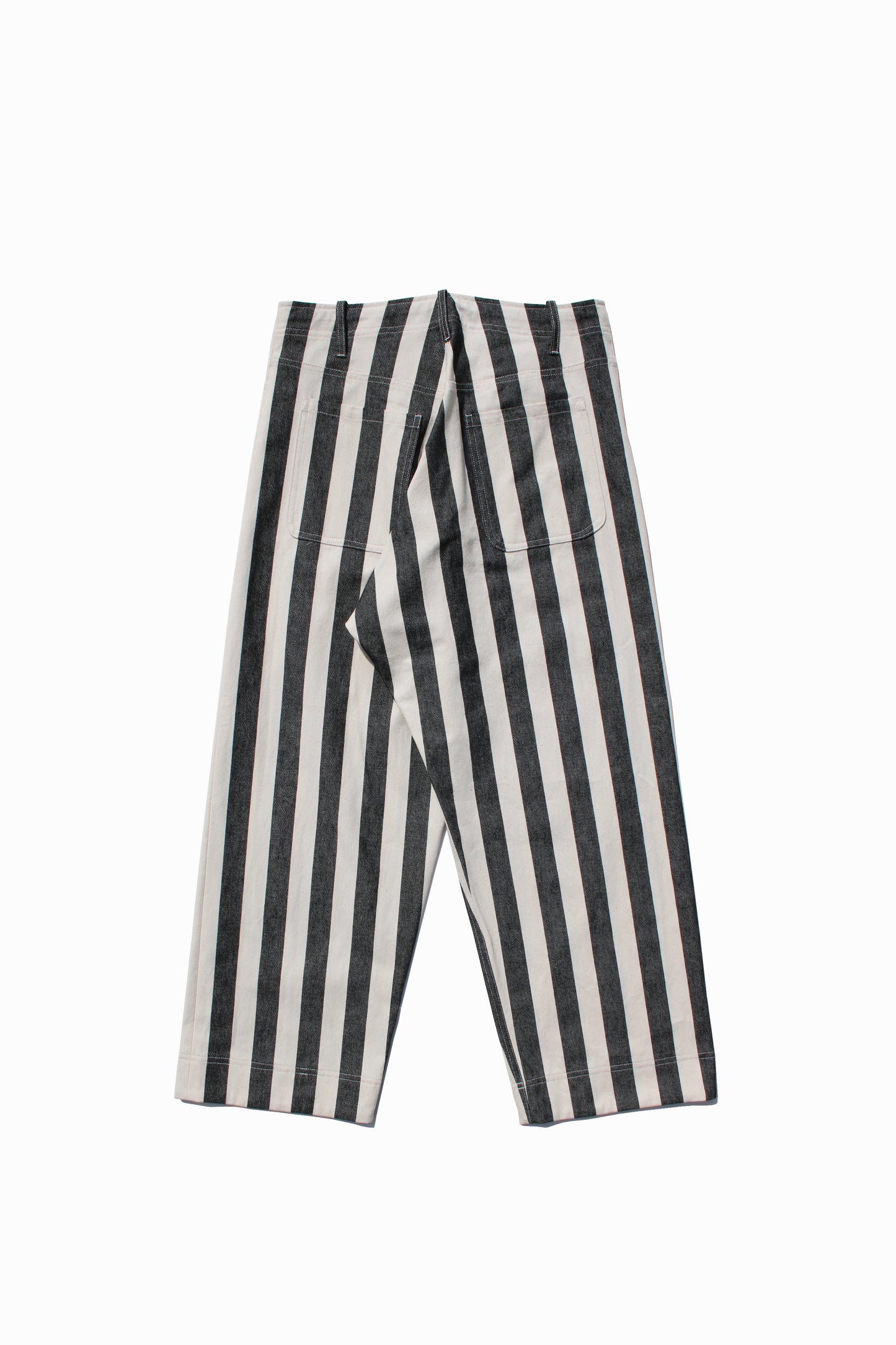 O PROJECT BOLD STRIPED DENIM TROUSERS - KINARI×BLACK
