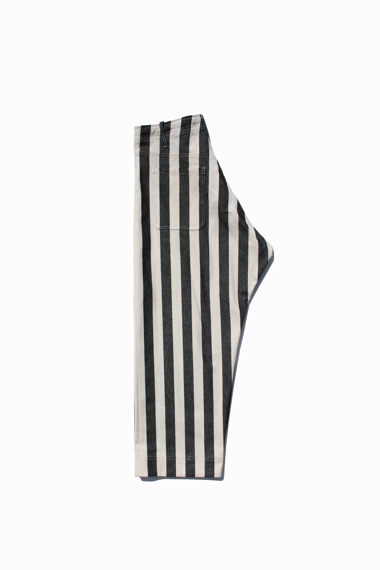 O PROJECT BOLD STRIPED DENIM TROUSERS - KINARI×BLACK