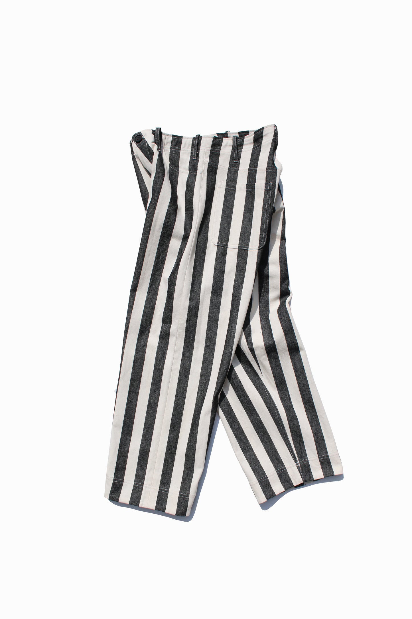 O PROJECT BOLD STRIPED DENIM TROUSERS - KINARI×BLACK