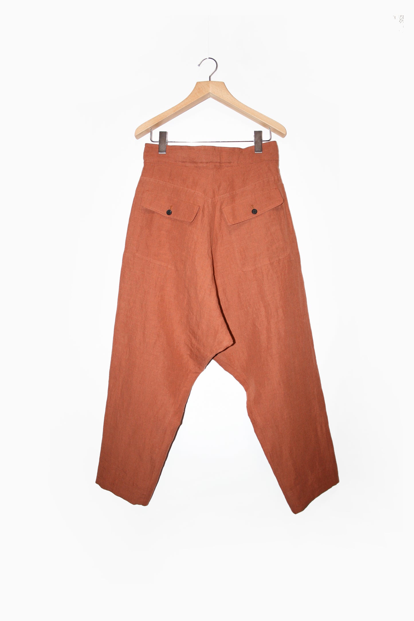 O PROJECT HEMP MELE CLOTH CHINO TROUSERS - RED BRICK