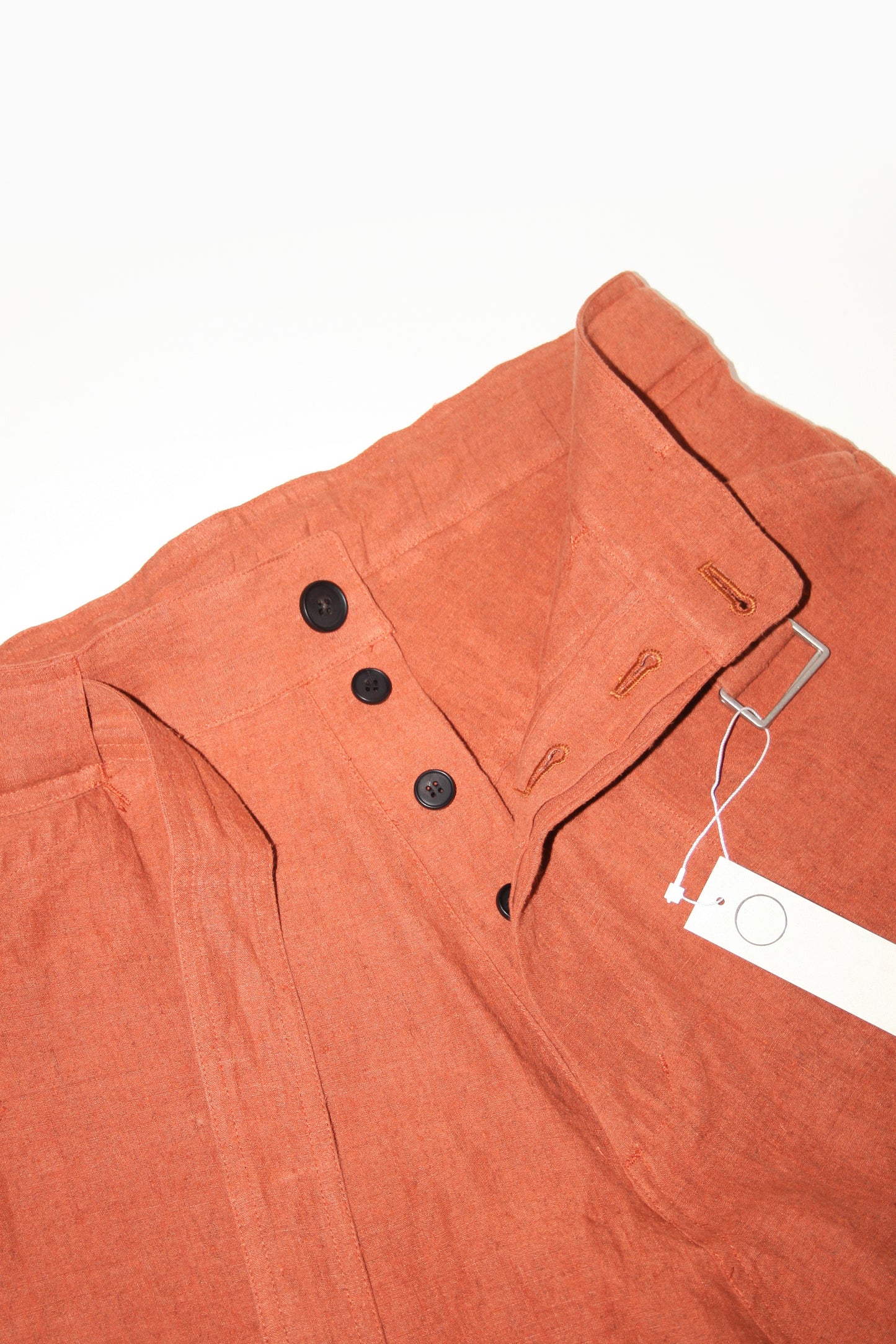 O PROJECT HEMP MELE CLOTH CHINO TROUSERS - RED BRICK
