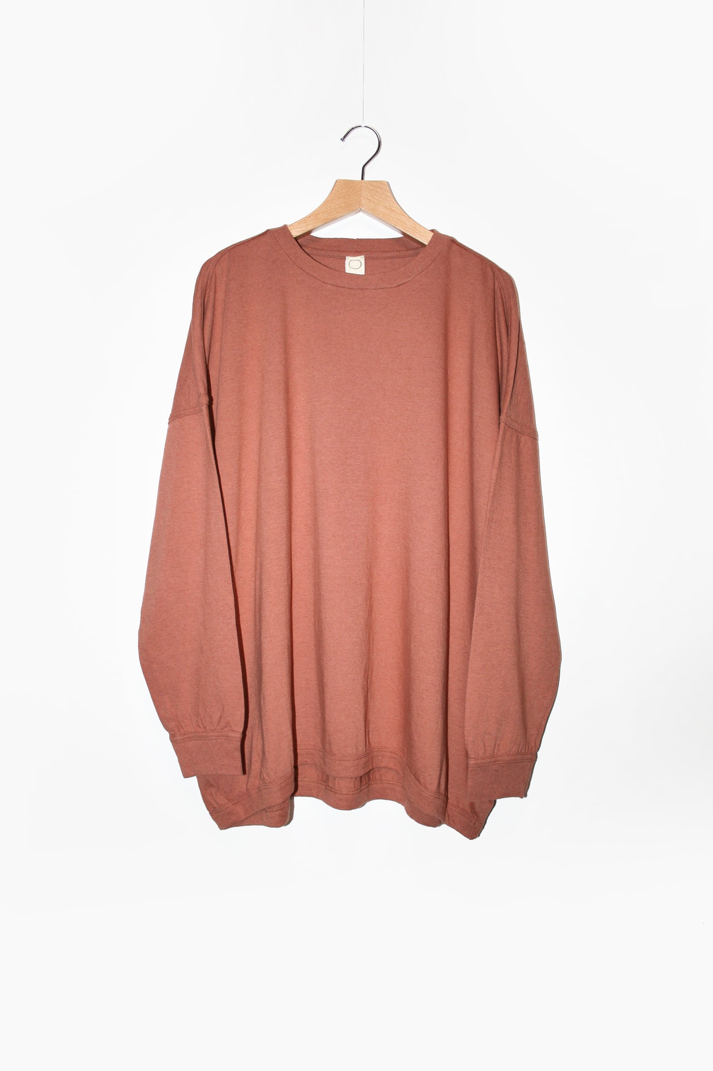 O PROJECT HEMP COTTON JERSEY LS TEE - RED BRICK