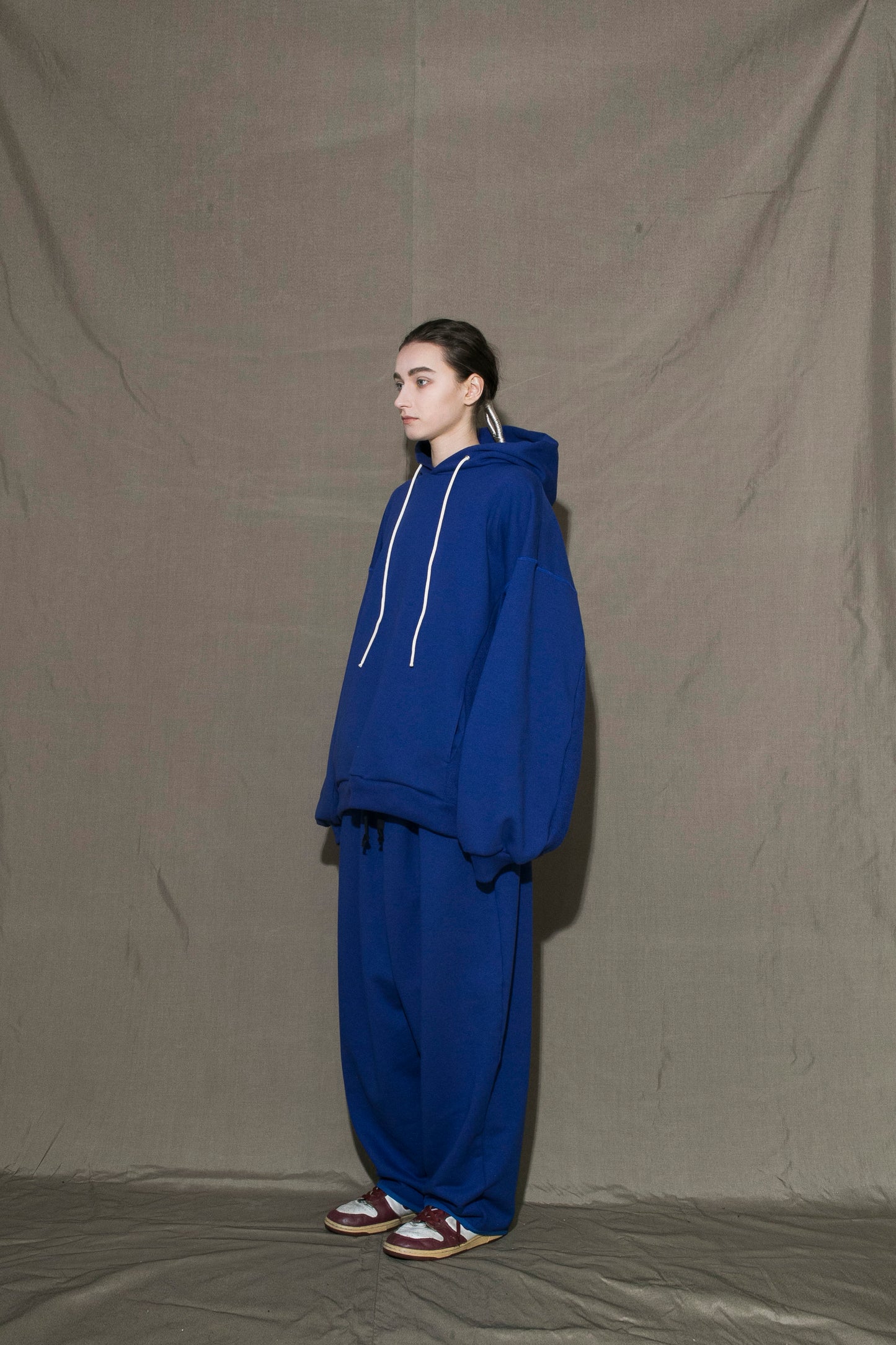 MY BEAUTIFUL LANDLET 30/7 FLEECY FABRIC BIG HOODIE - BLUE