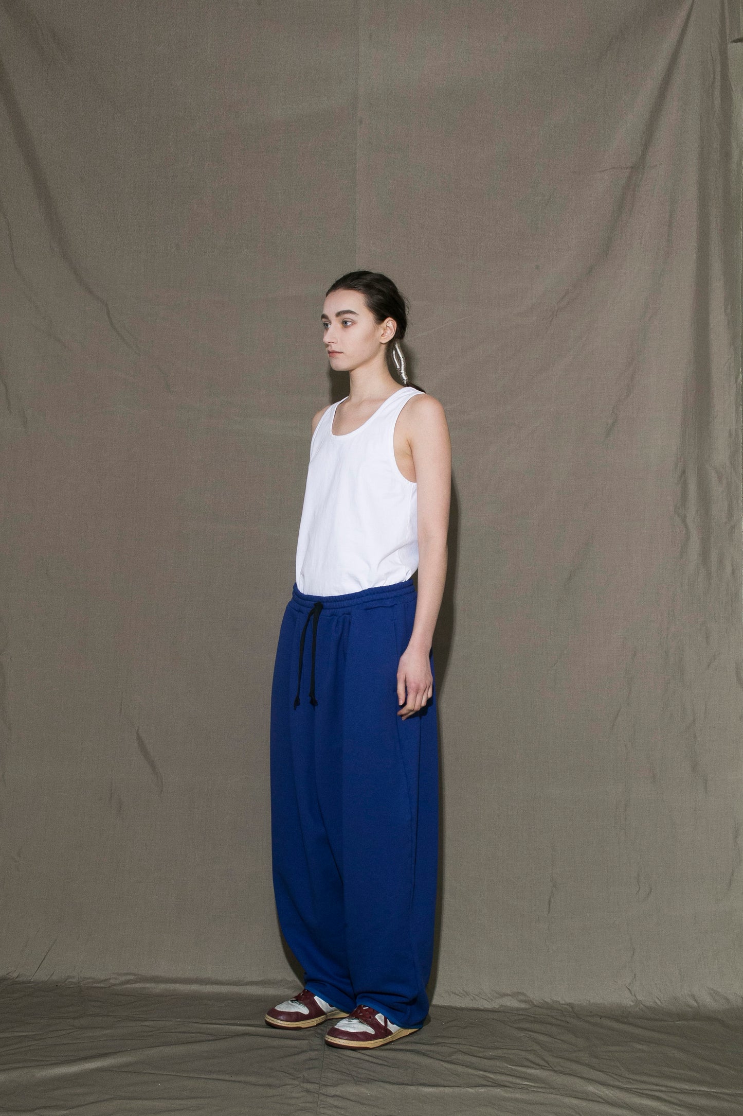 MY BEAUTIFUL LANDLET 30/7 FLEECY FABRIC BIG SWEAT PANTS - BLUE