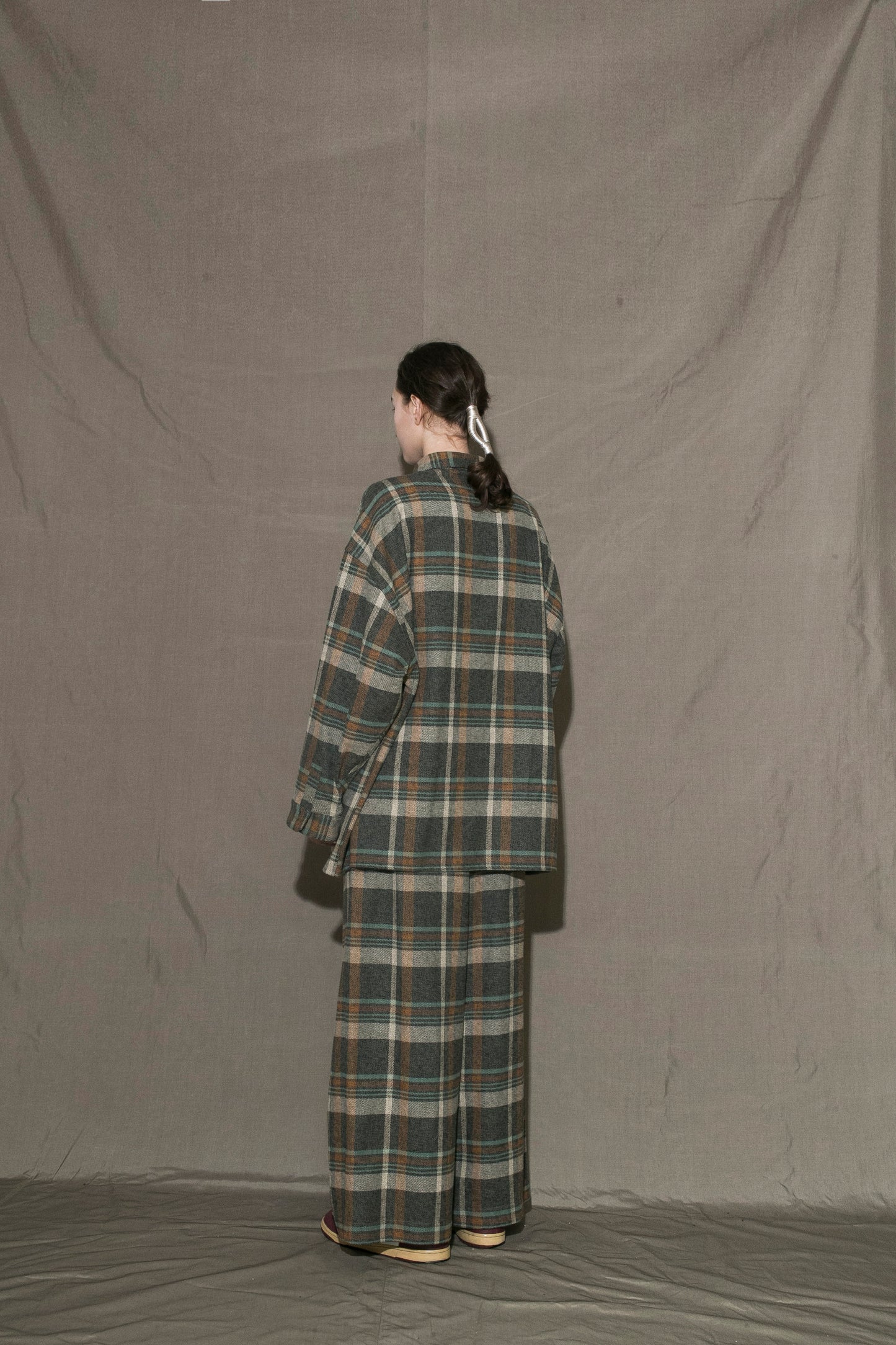 MY BEAUTIFUL LANDLET HEATHER MIX CHECKED COTTON SHIRT