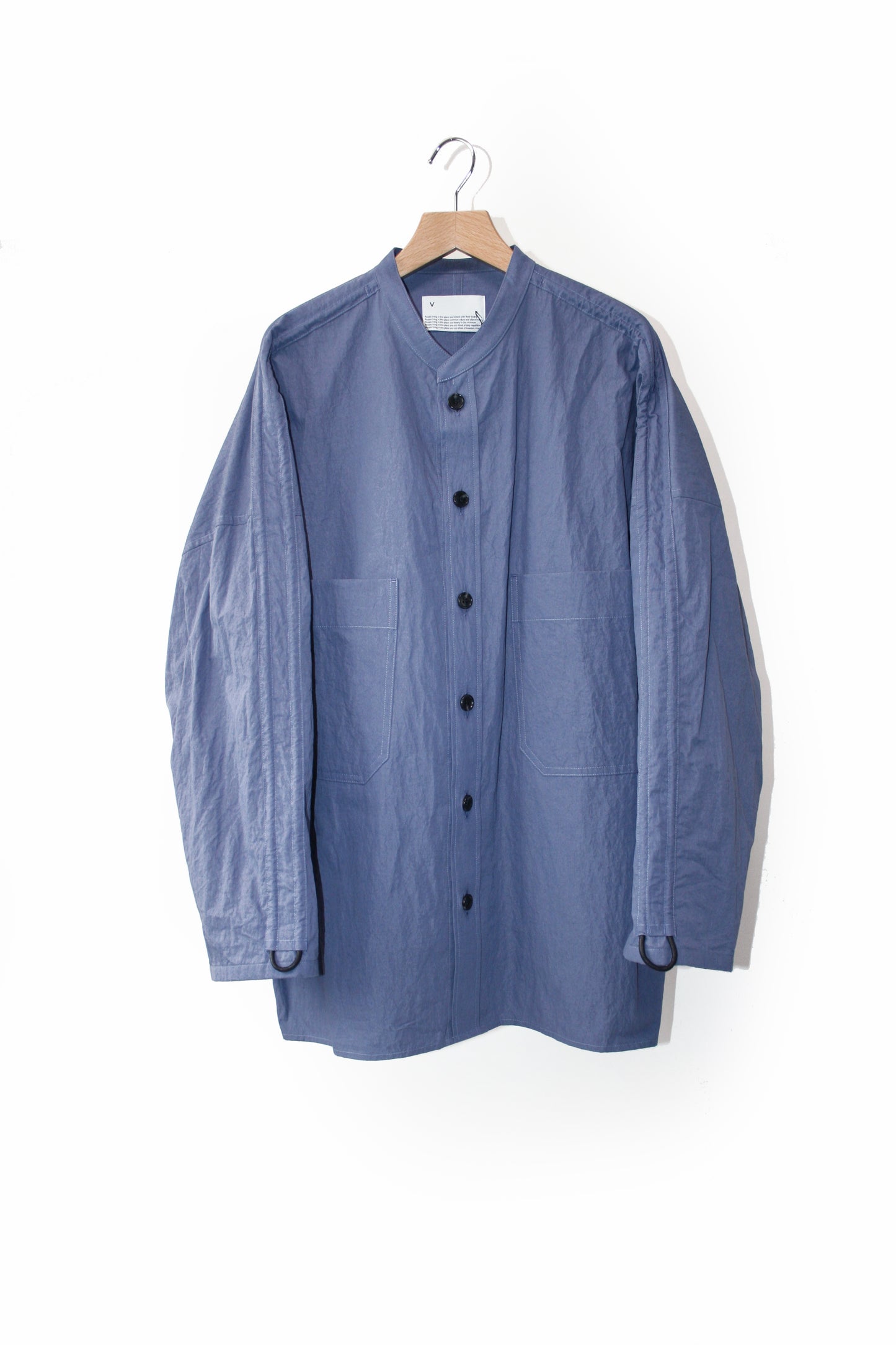 VOAAOV COTTON x NYLON RUDEBACK HALF SHIRT - PURPLE