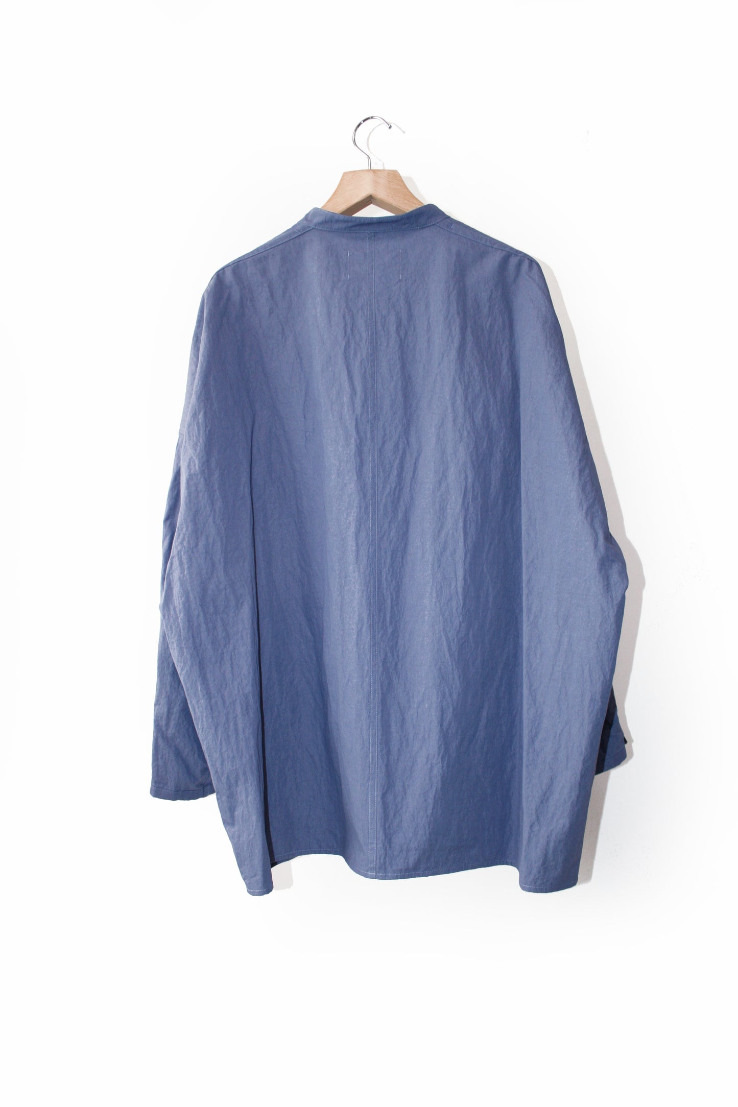 VOAAOV COTTON x NYLON RUDEBACK HALF SHIRT - PURPLE