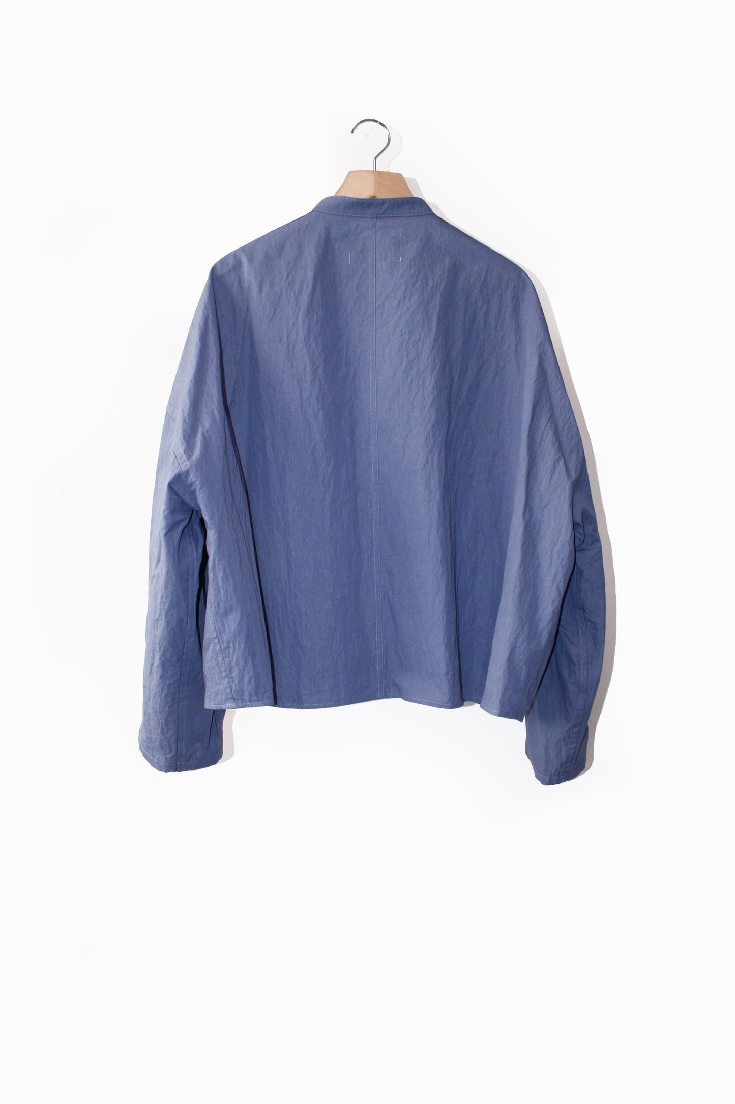 VOAAOV COTTON x NYLON RUDEBACK HALF SHIRT - PURPLE