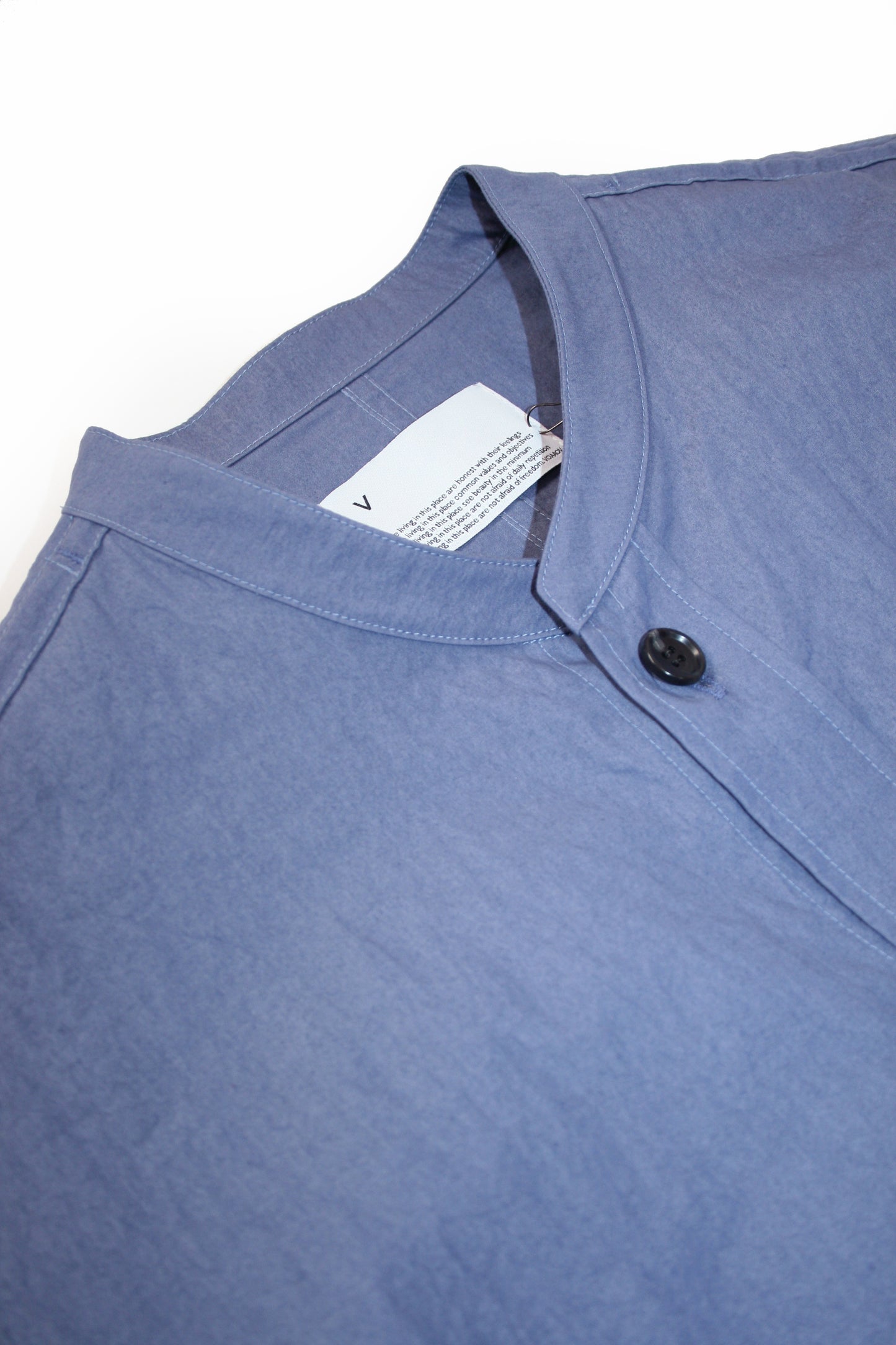 VOAAOV COTTON x NYLON RUDEBACK HALF SHIRT - PURPLE