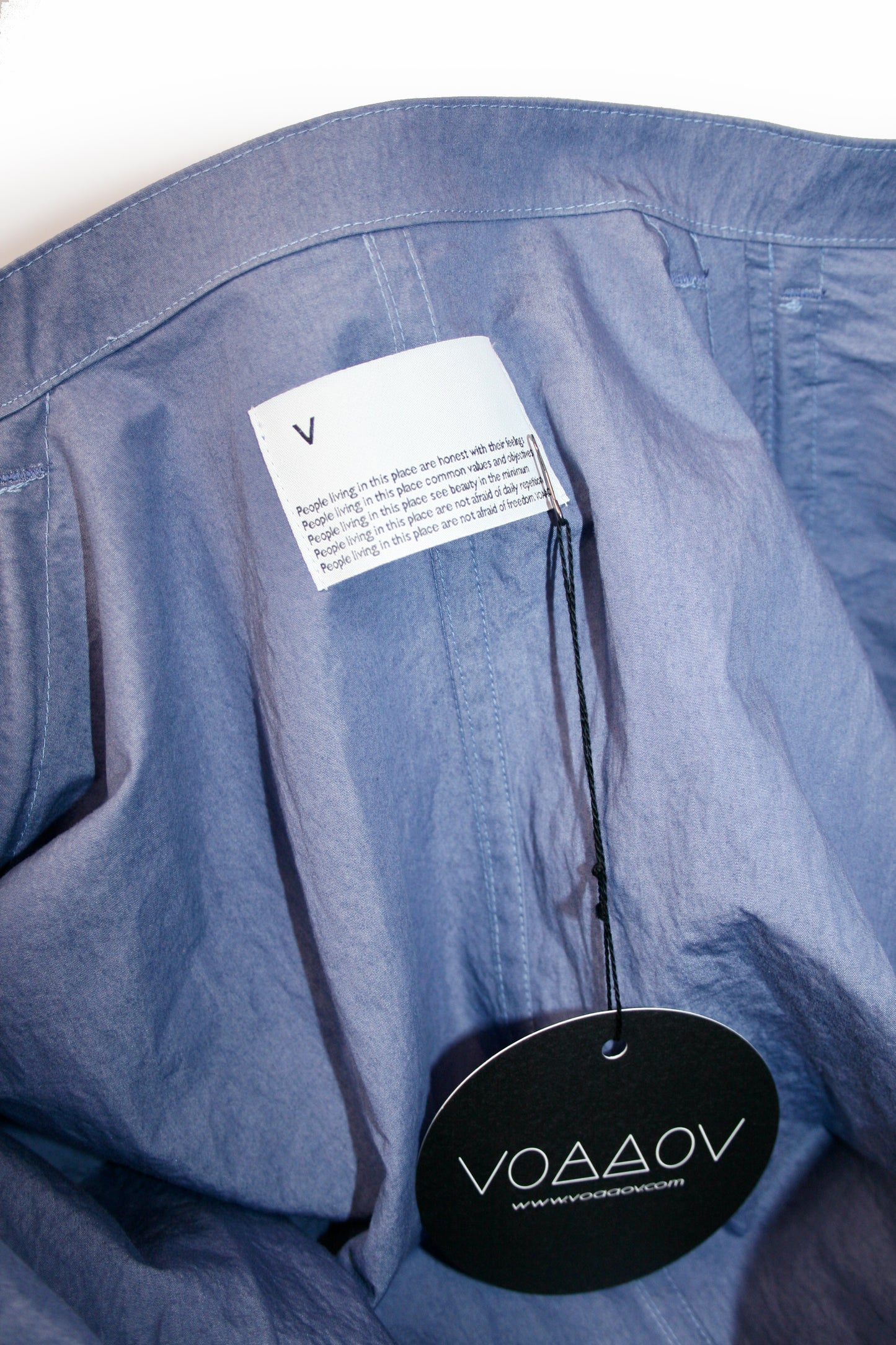 VOAAOV COTTON x NYLON RUDEBACK HALF SHIRT - PURPLE