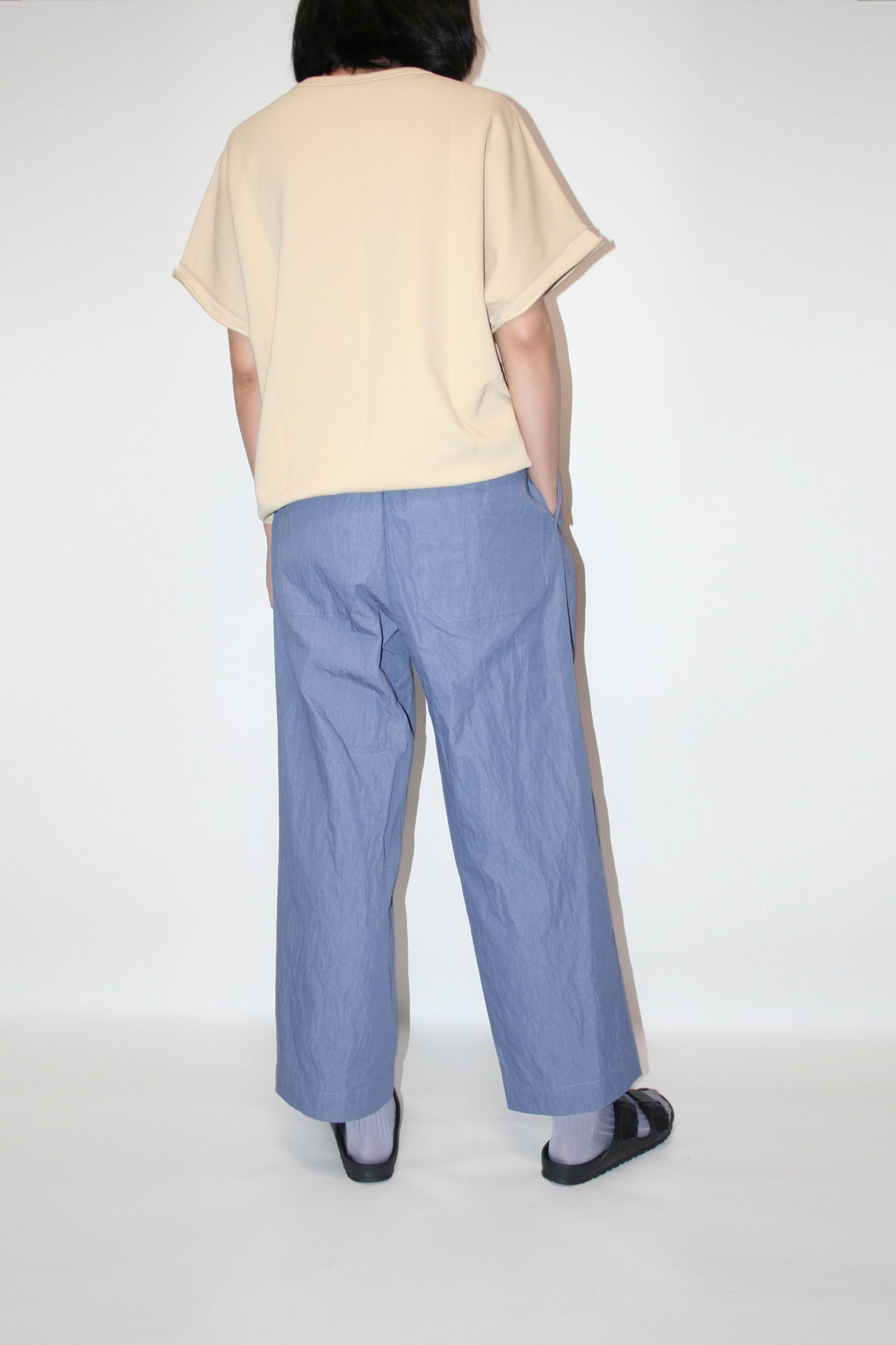 VOAAOV COTTON x NYLON RUDEBACK HALF PANTS - PURPLE