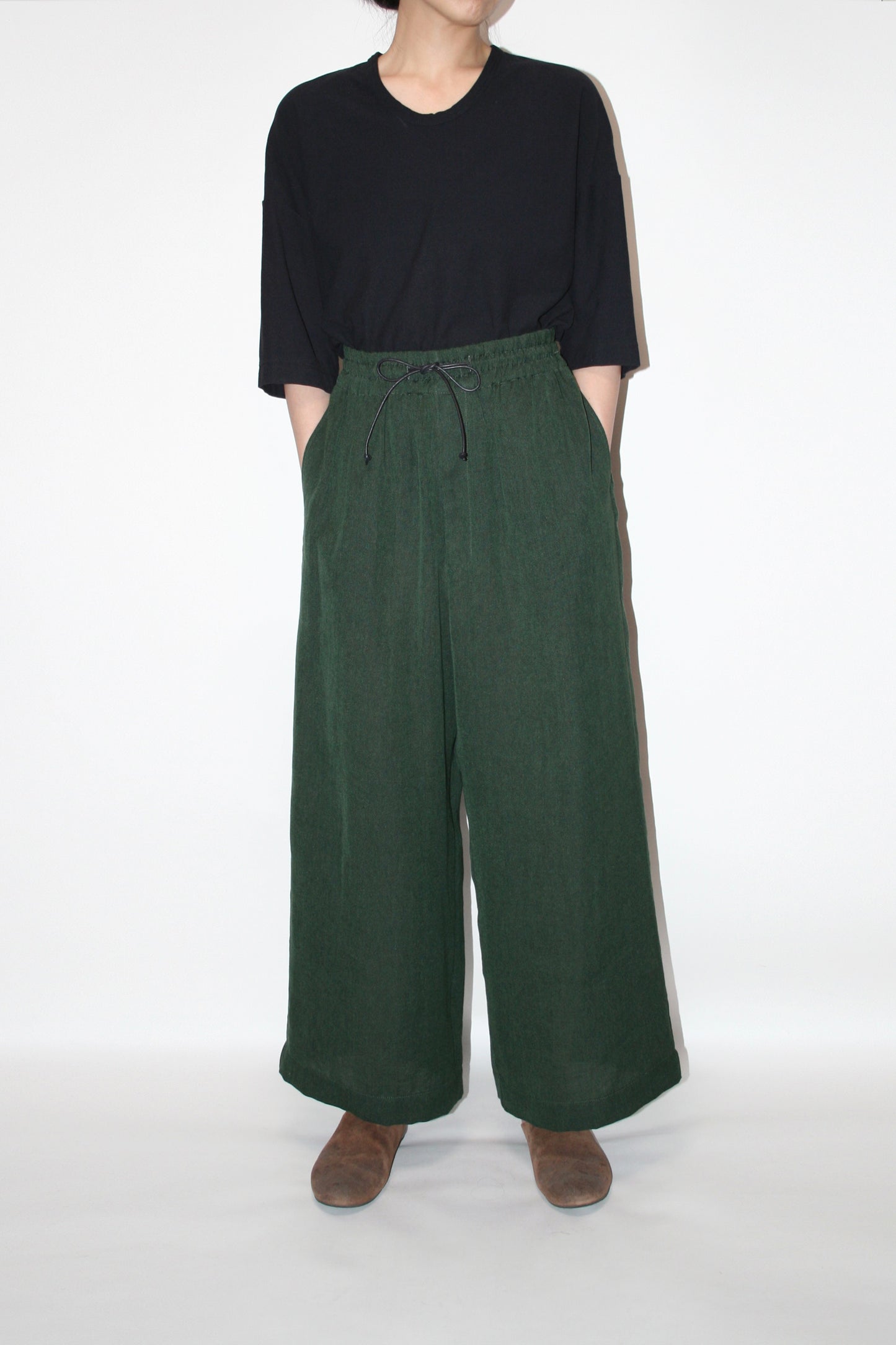 MY BEAUTIFUL LANDLET BISHU JAPAN LINEN PANTS - GREEN