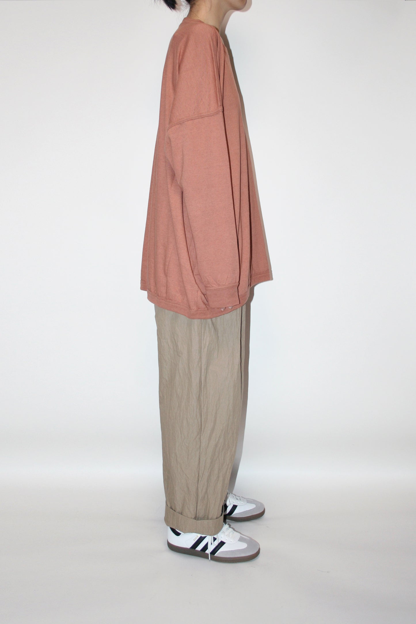 O PROJECT HEMP COTTON JERSEY LS TEE - RED BRICK