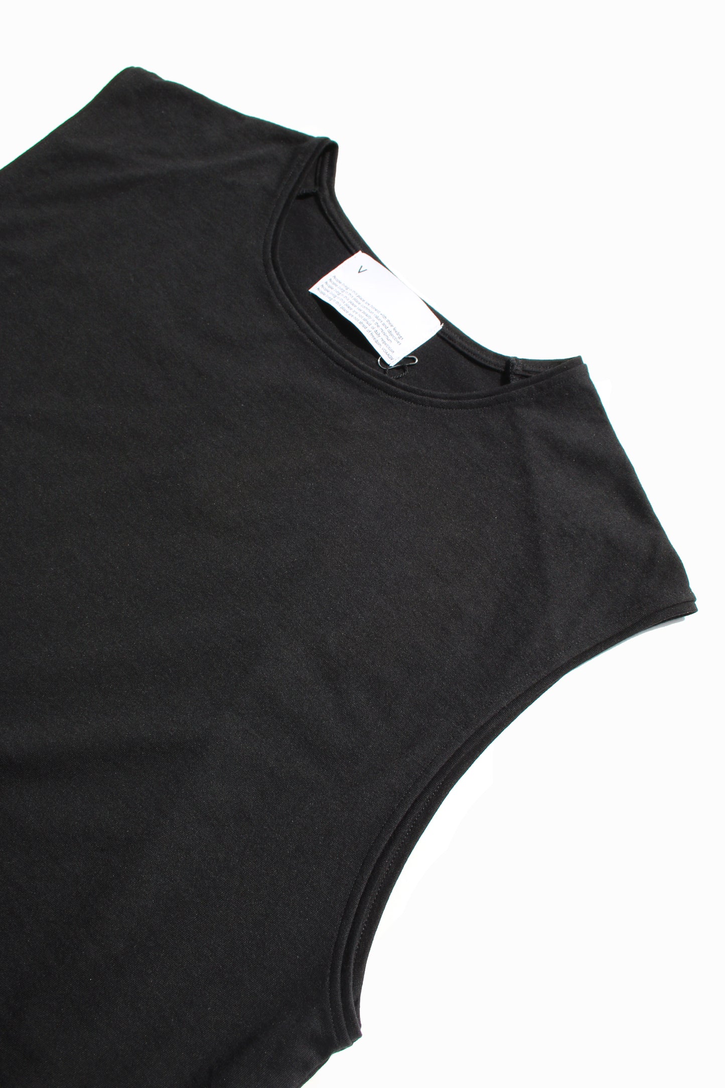 VOAAOV COTTON MODAL SLEEVELESS TOP - BLACK