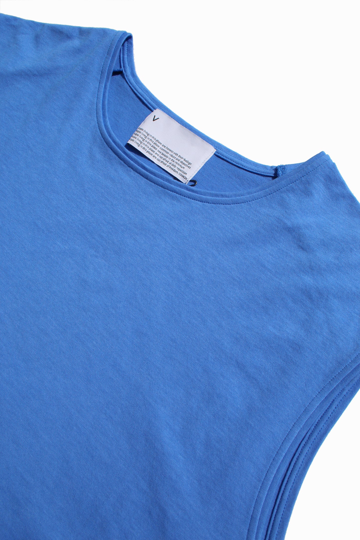 VOAAOV COTTON MODAL SLEEVELESS TOP - BLUE