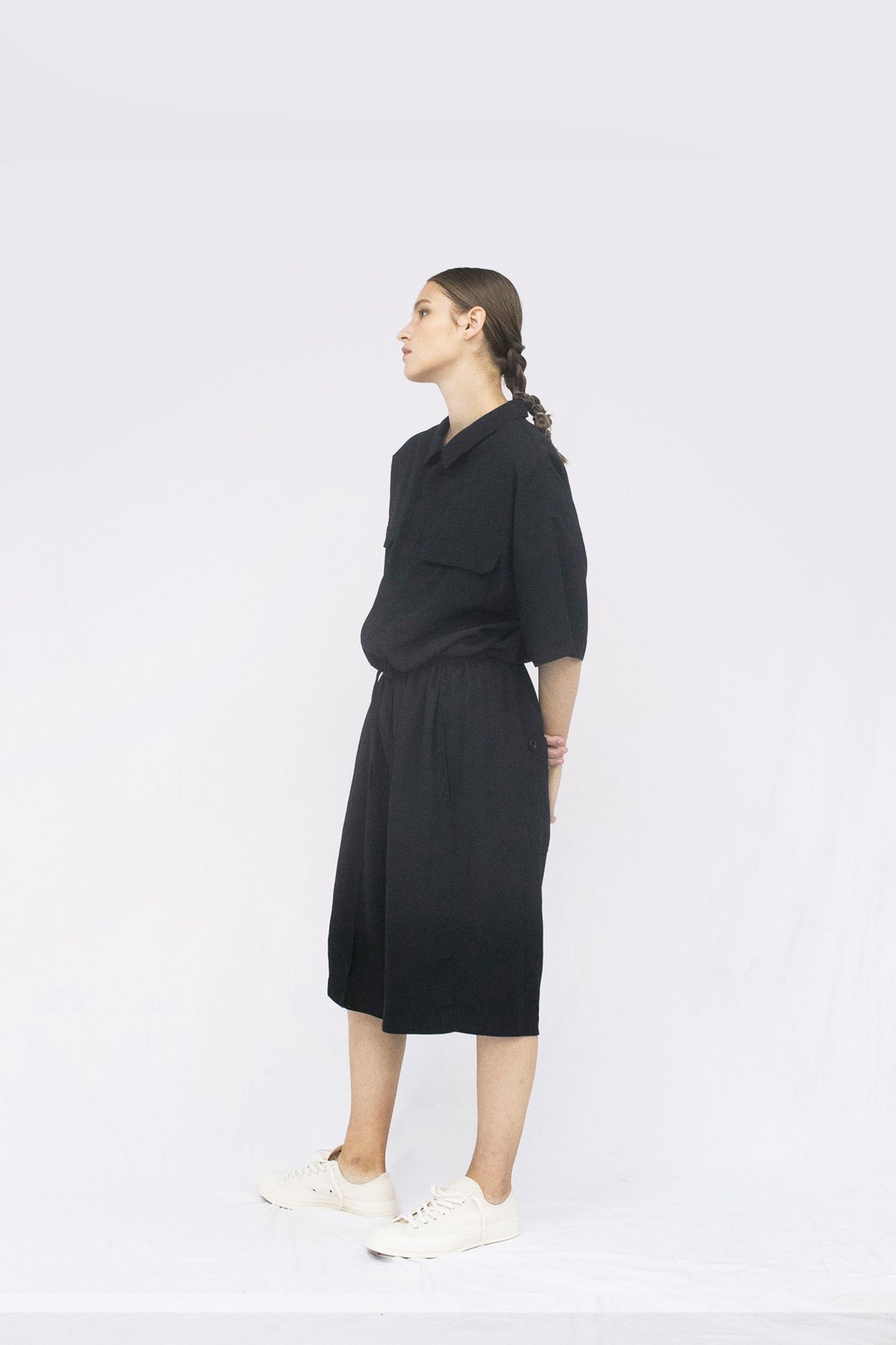 VOAAOV SOFT DRAPE MODAL ALL IN ONE - BLACK