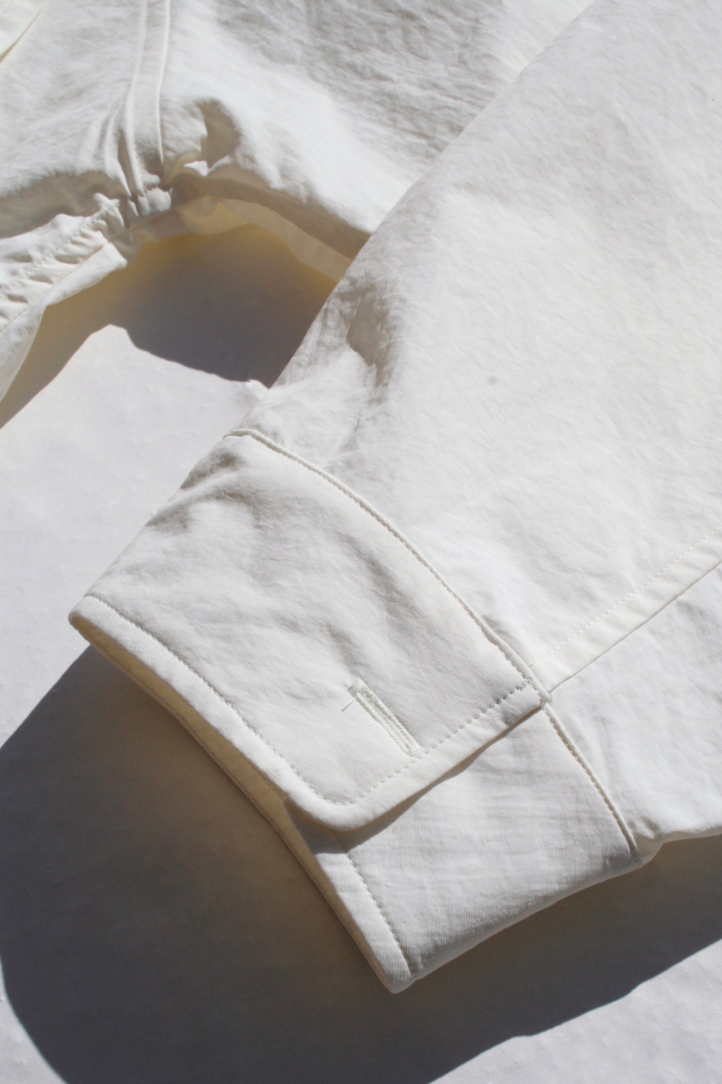 MY BEAUTIFUL LANDLET NYLON DYED TAFFETA BIG POCKET SHIRT - OFF WHITE