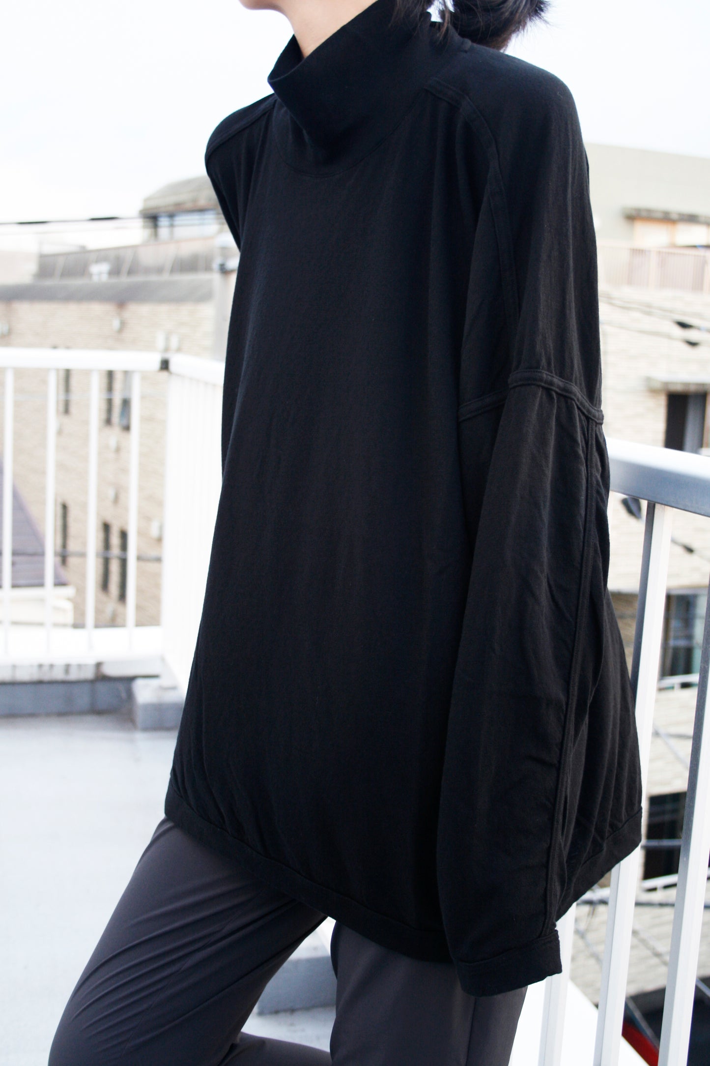 O PROJECT COTTON WOOL JERSEY TURTLE NECK L/S TEE