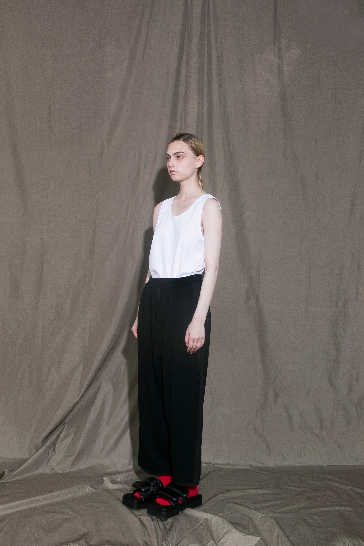 MY BEAUTIFUL LANDLET HANGING URAKE x ANTIQUE HORSE CLOTH PANTS - BLACK