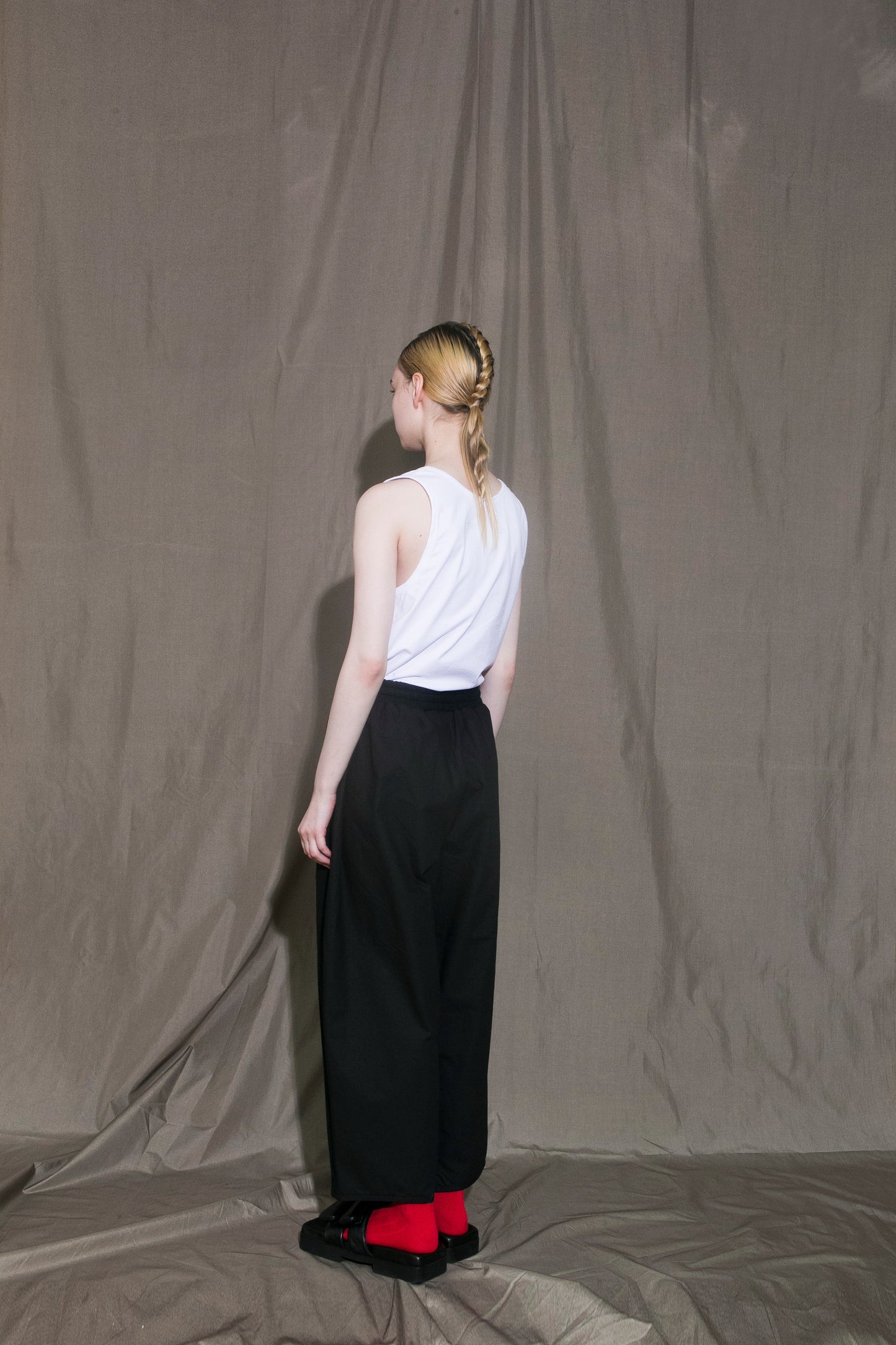 MY BEAUTIFUL LANDLET HANGING URAKE x ANTIQUE HORSE CLOTH PANTS - BLACK