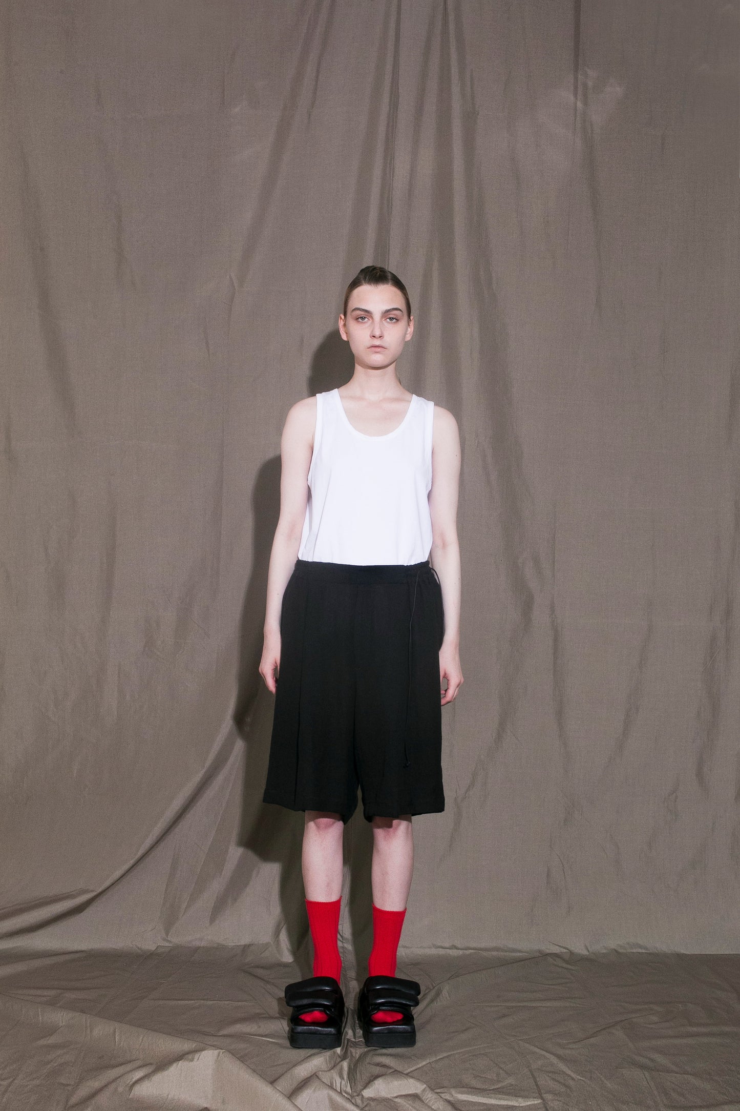 MY BEAUTIFUL LANDLET BISHU JAPAN LINEN SHORTS - BLACK
