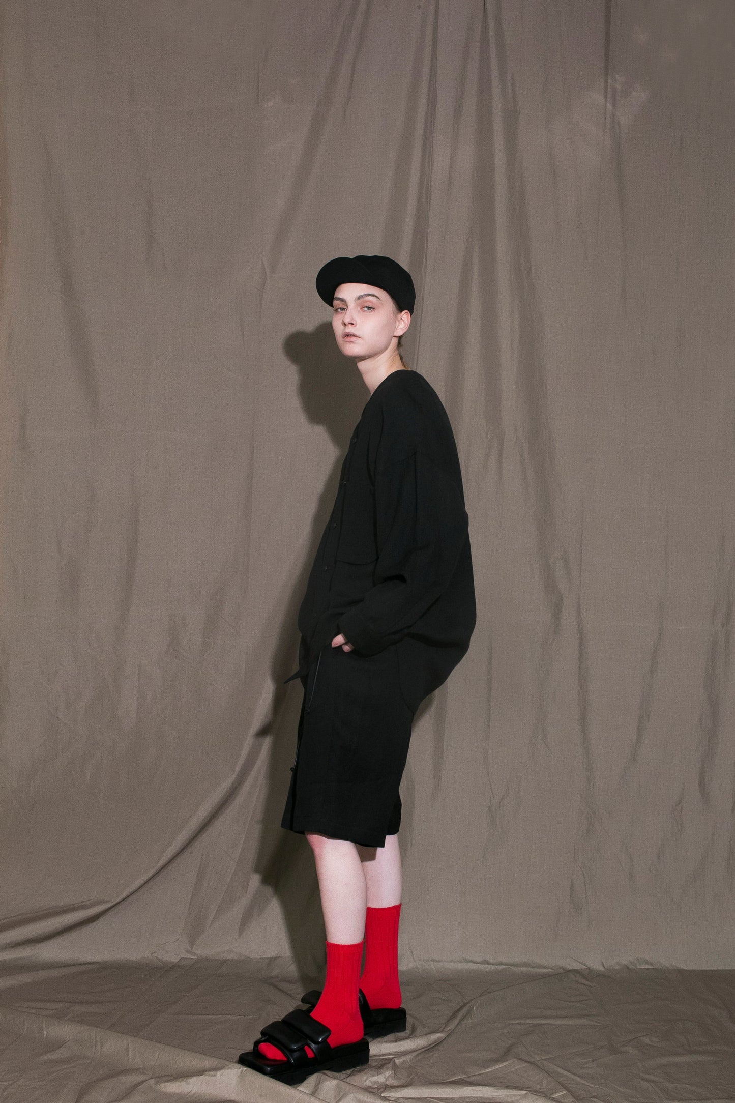 MY BEAUTIFUL LANDLET BISHU JAPAN LINEN SHIRT - BLACK